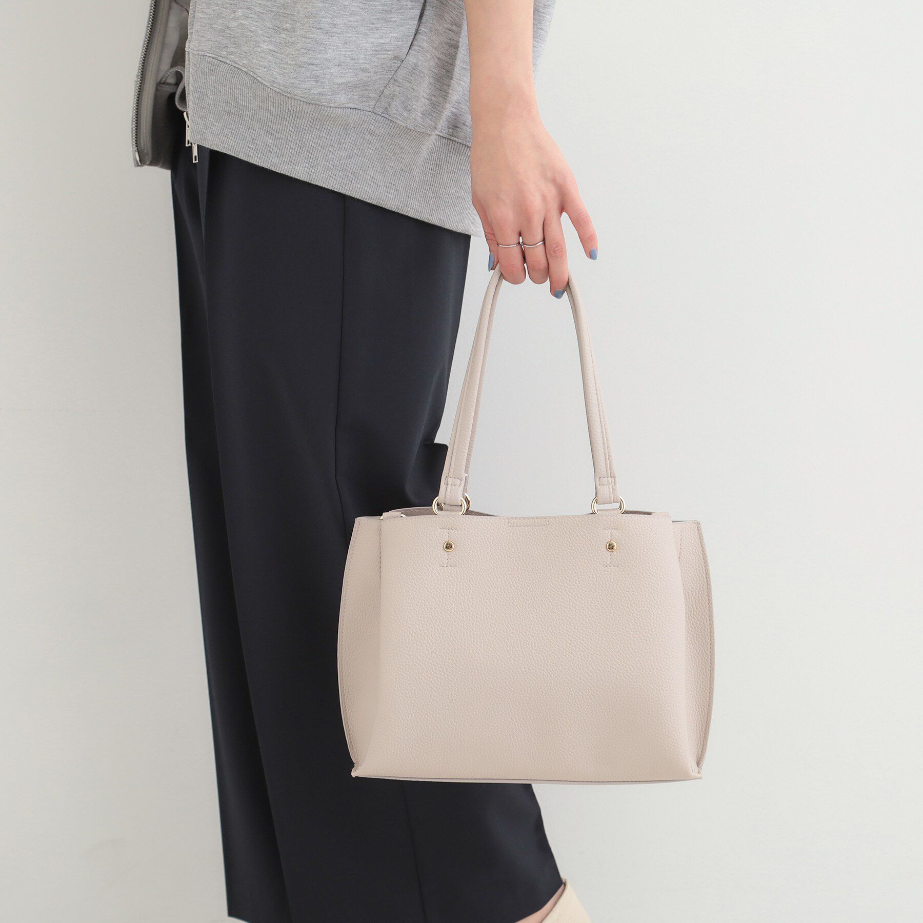 SHOO･LA･RUE「【軽量/2WAY】ふわっと軽いミニトートバッグ」|トートバッグ|グレー(012)