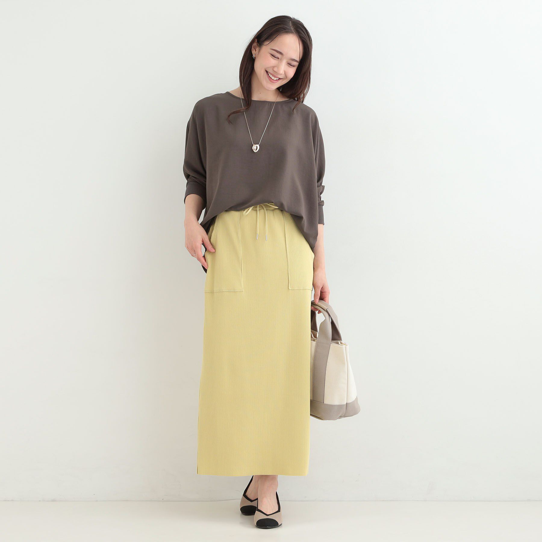 SHOO･LA･RUE「【着丈選べる/体型カバー/洗濯機可】さらさらとろん ドルマンブラウス」|シャツ・ブラウス|