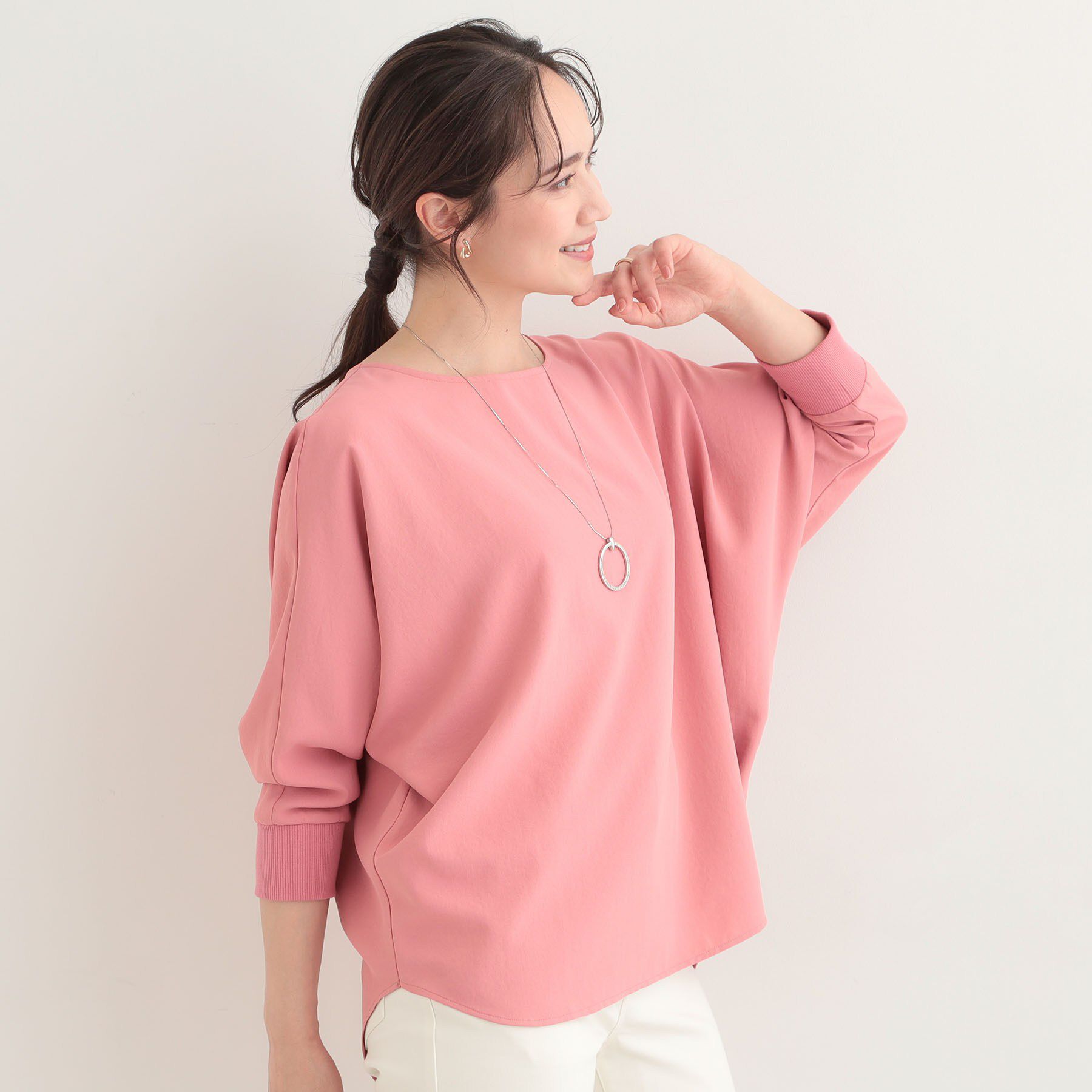 SHOO･LA･RUE「【着丈選べる/体型カバー/洗濯機可】さらさらとろん ドルマンブラウス」|シャツ・ブラウス|