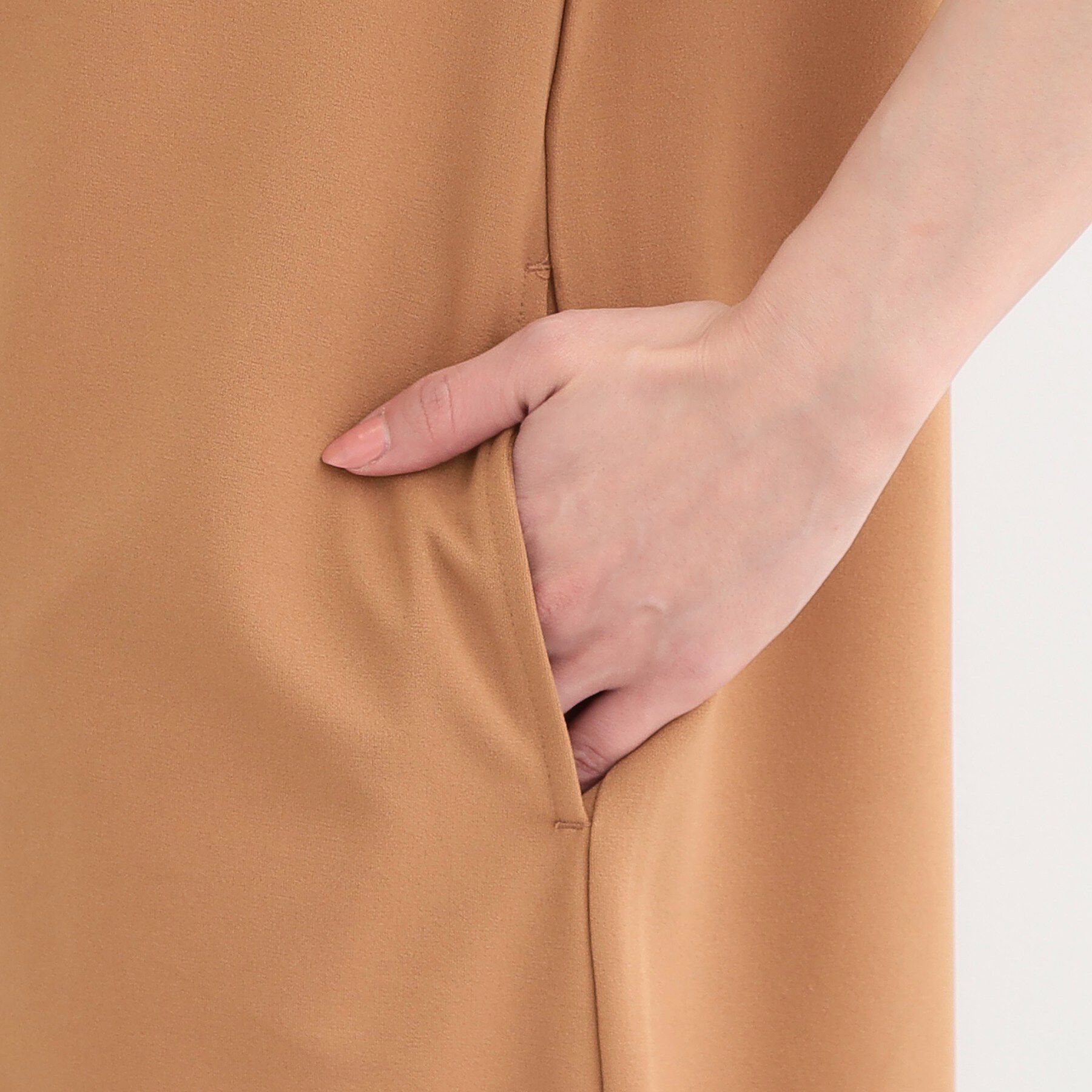 SHOO･LA･RUE「【2点セット/洗濯機可/S-LL】ジレにもなるジャンスカ+5分袖Tシャツ」|ワンピース|