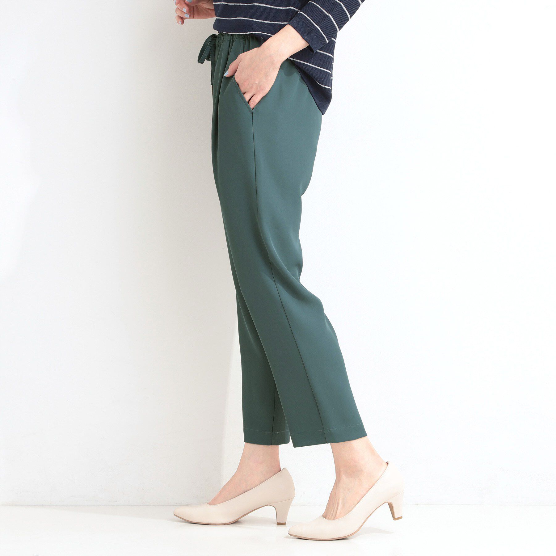 SHOO･LA･RUE「【セットアップ可/ひんやり/UV/SS-3L】さらさらぷるん イージーテーパードパンツ」|その他|