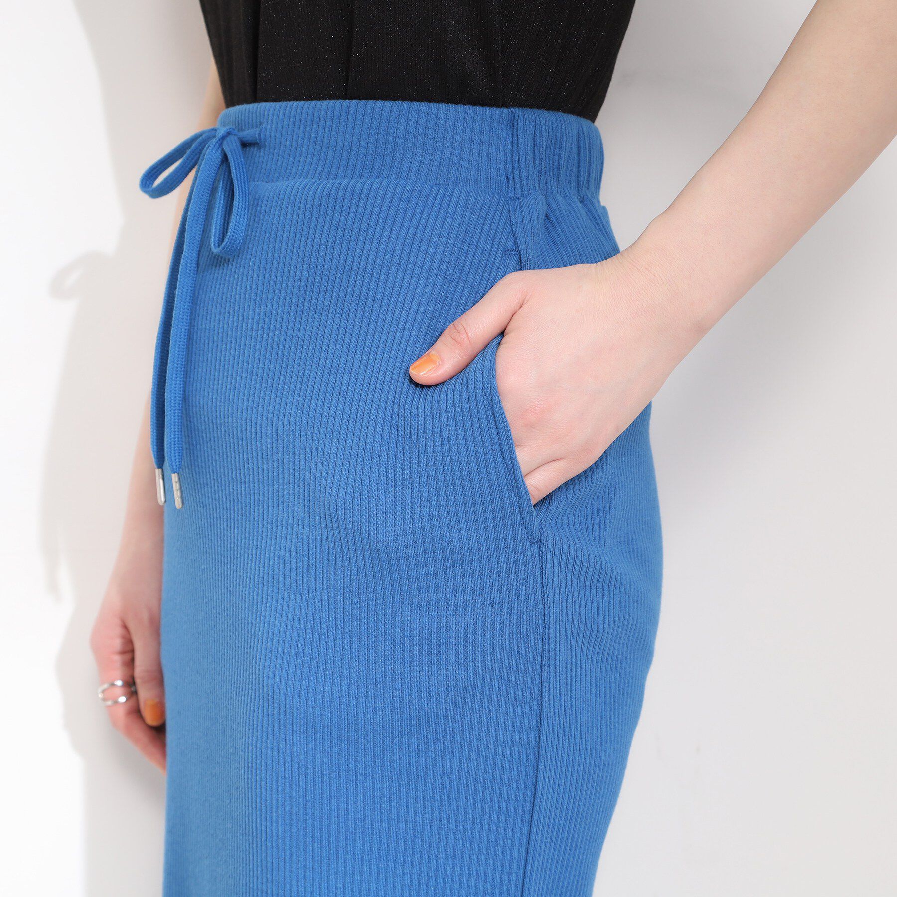 SHOO･LA･RUE「【セルフカット可能/洗濯機可/S-LL】テレコナロースカート」|スカート|