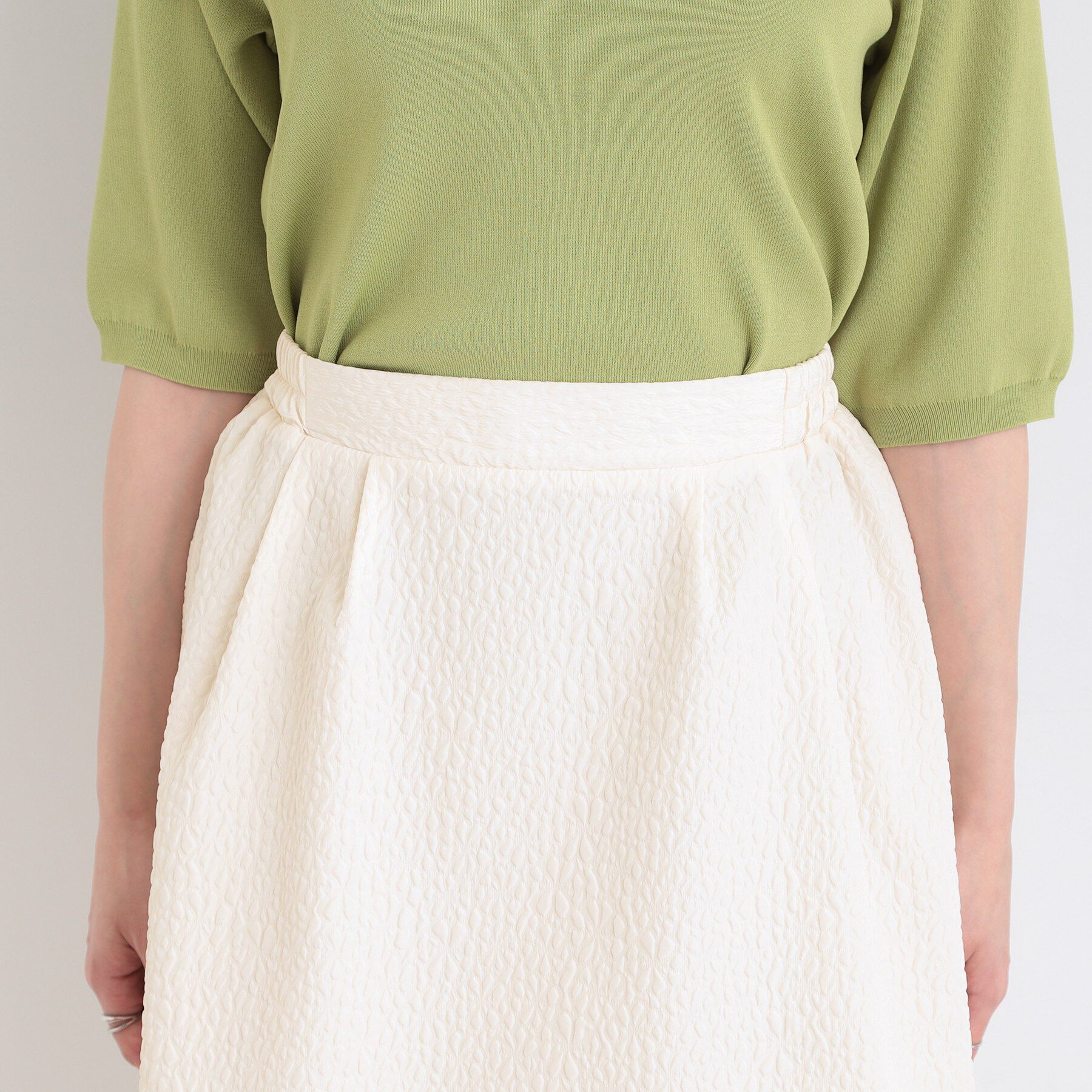 SHOO･LA･RUE「【洗濯機可/S-LL】上品なお花柄ジャカード フレアスカート」|スカート|