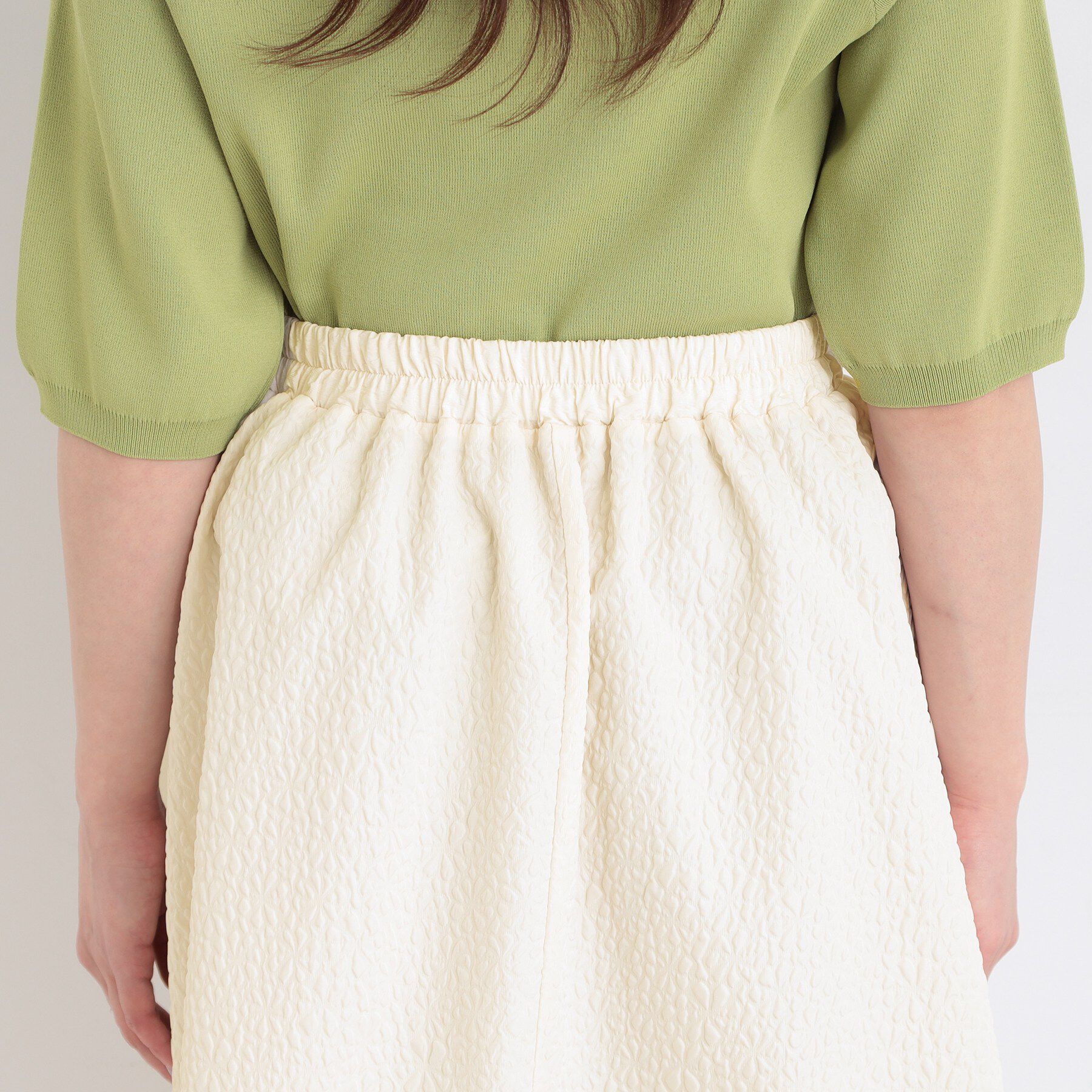 SHOO･LA･RUE「【洗濯機可/S-LL】上品なお花柄ジャカード フレアスカート」|スカート|