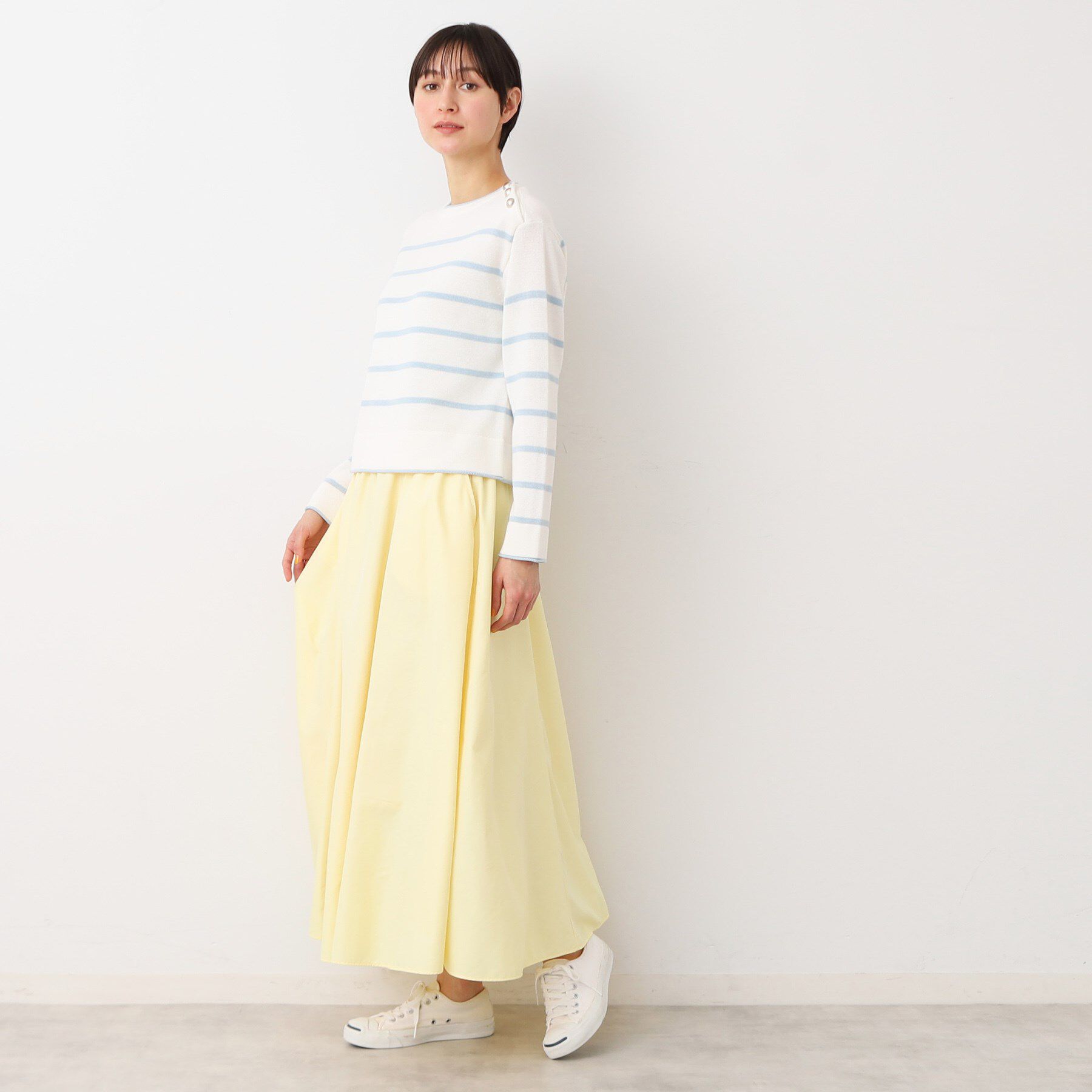 Dessin「【洗える】肩ボタン付きボーダーニット（XS～L）」|ニット・セーター|