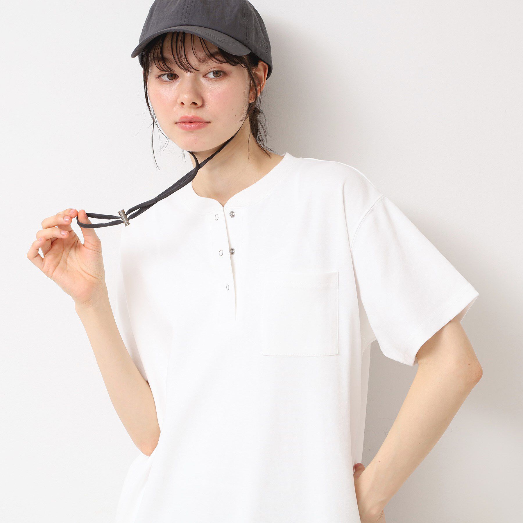 Dessin「【洗える】ヘンリーネックジャージワンピース」|ワンピース|