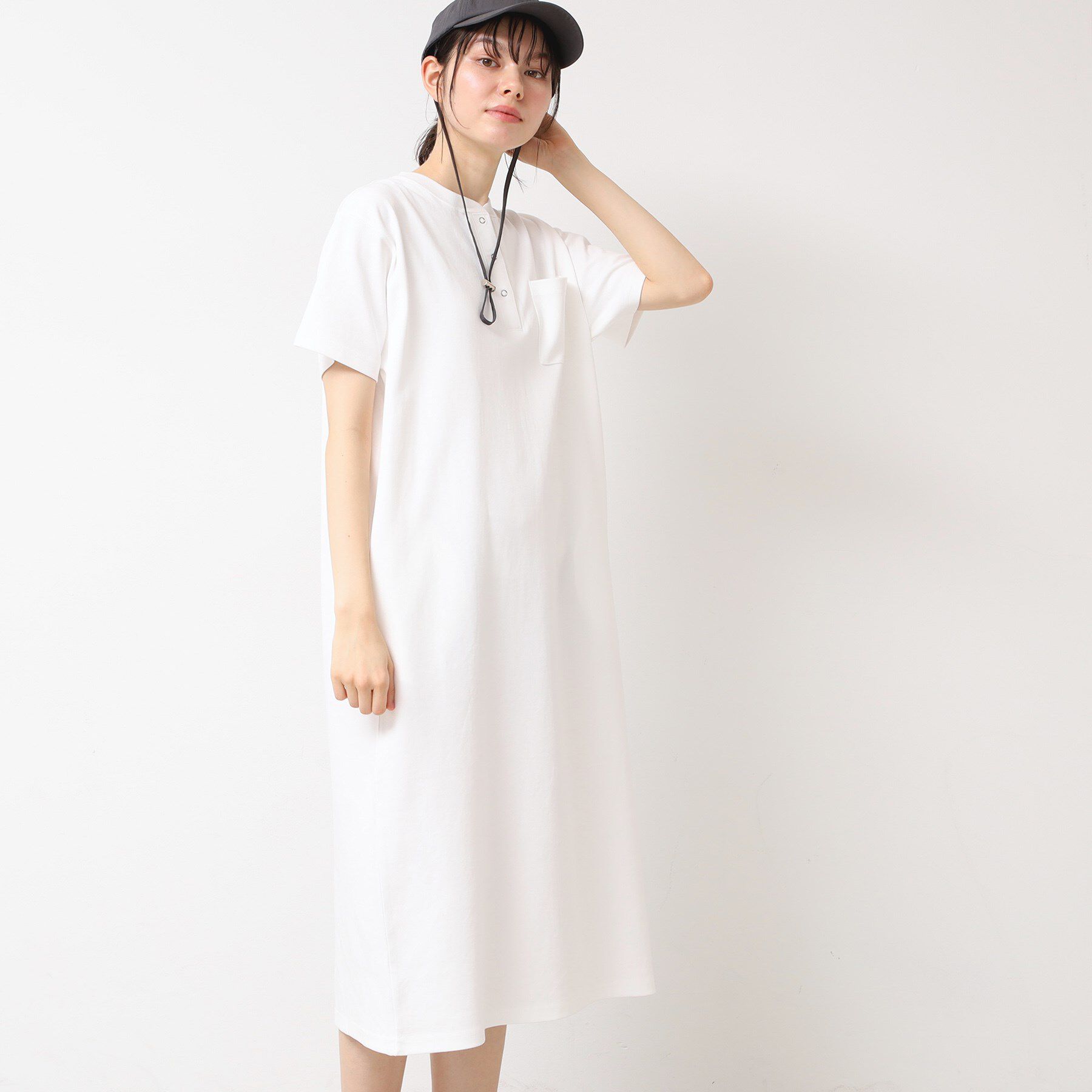 Dessin「【洗える】ヘンリーネックジャージワンピース」|ワンピース|