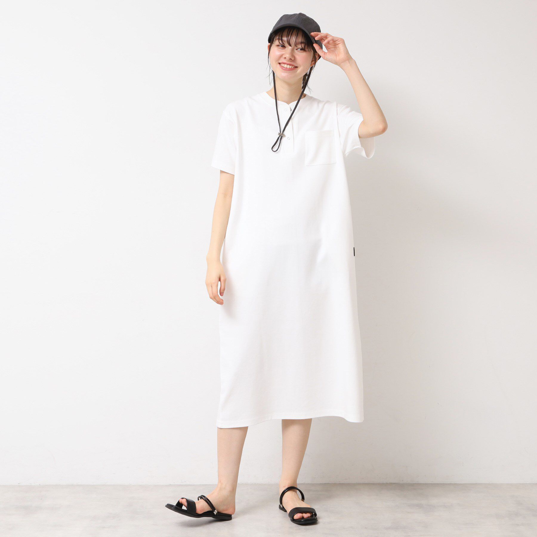 Dessin「【洗える】ヘンリーネックジャージワンピース」|ワンピース|