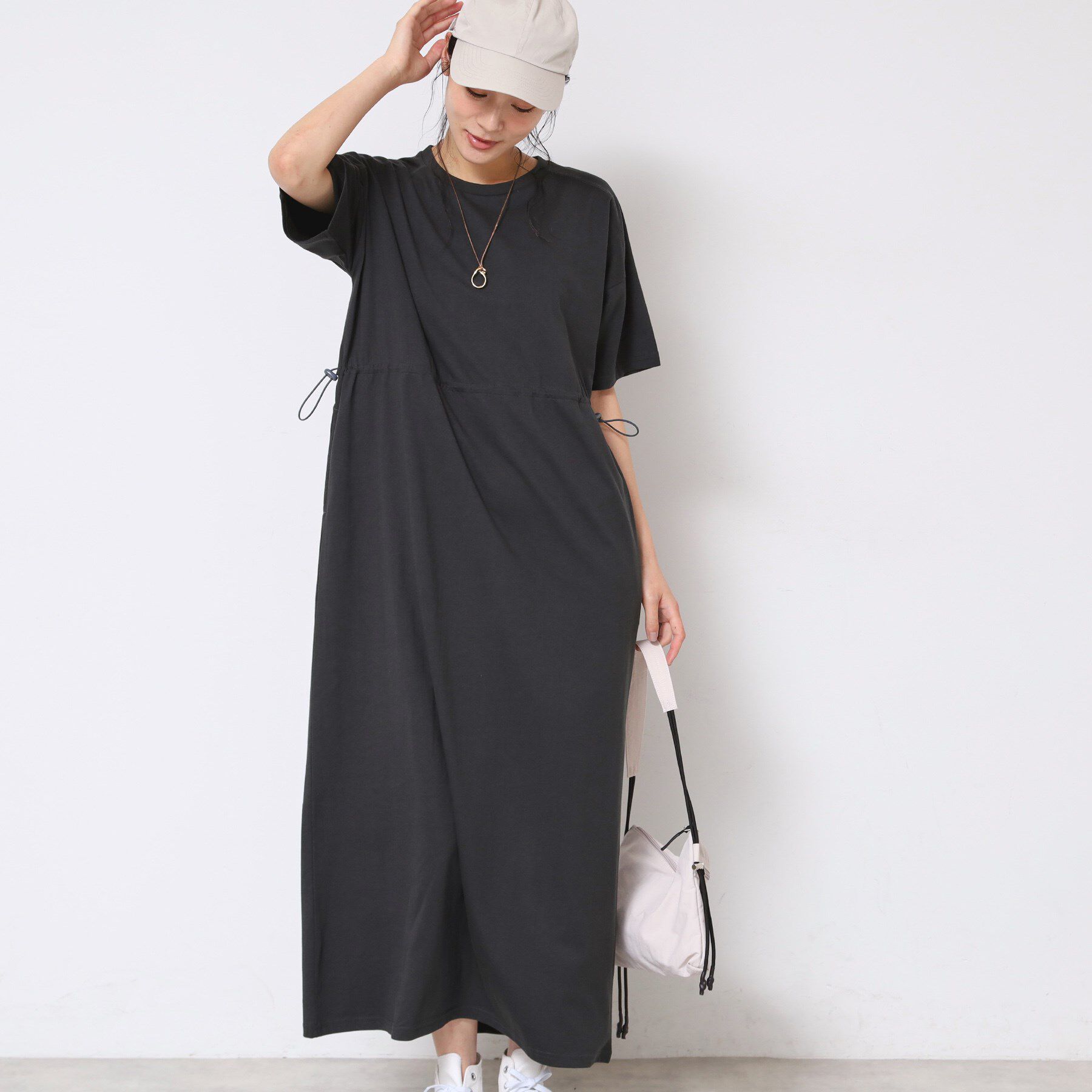 Dessin「【洗える】ドロスト付きジャージワンピース」|ワンピース|