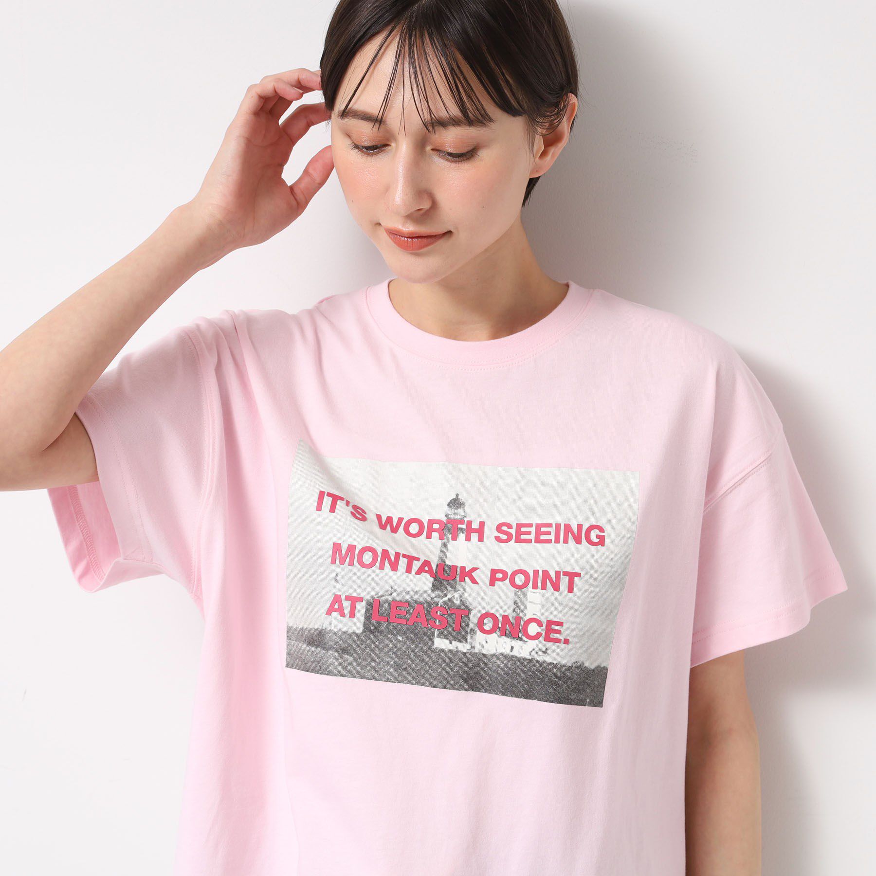 Dessin「【洗える】フォトプリントTシャツ（XS～L）」|Tシャツ・カットソー|ピンク(071)