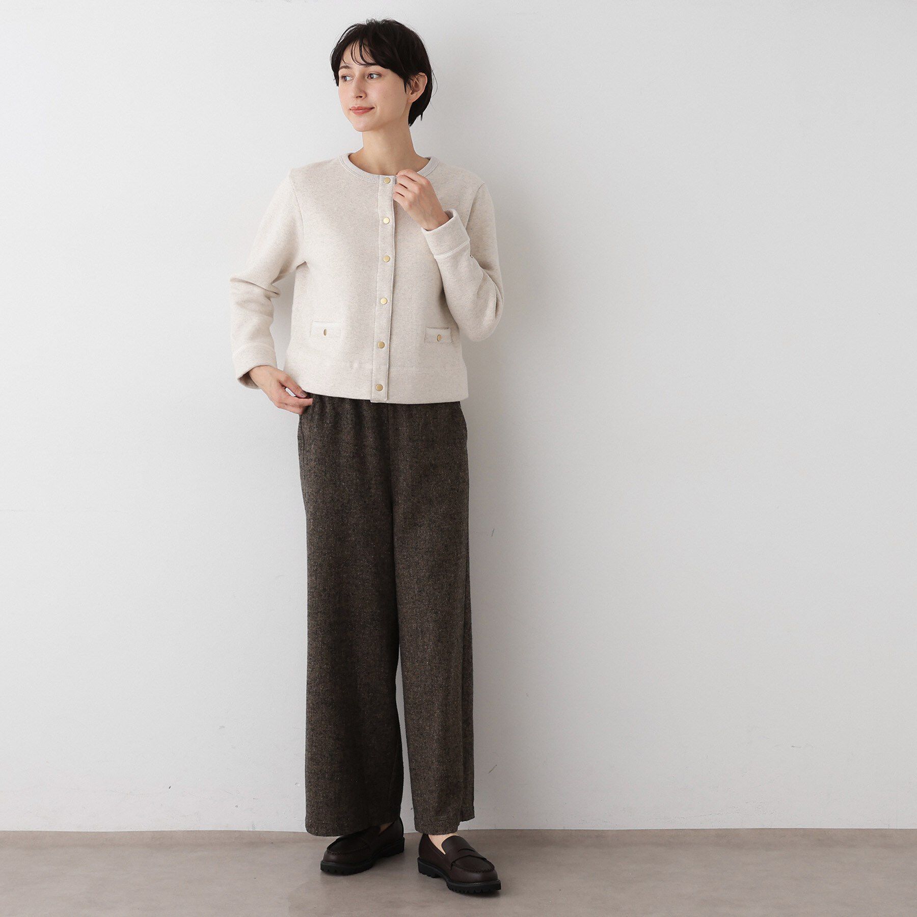 Dessin「【日本製/洗える】吊り裏毛カーディガン」|カーディガン|