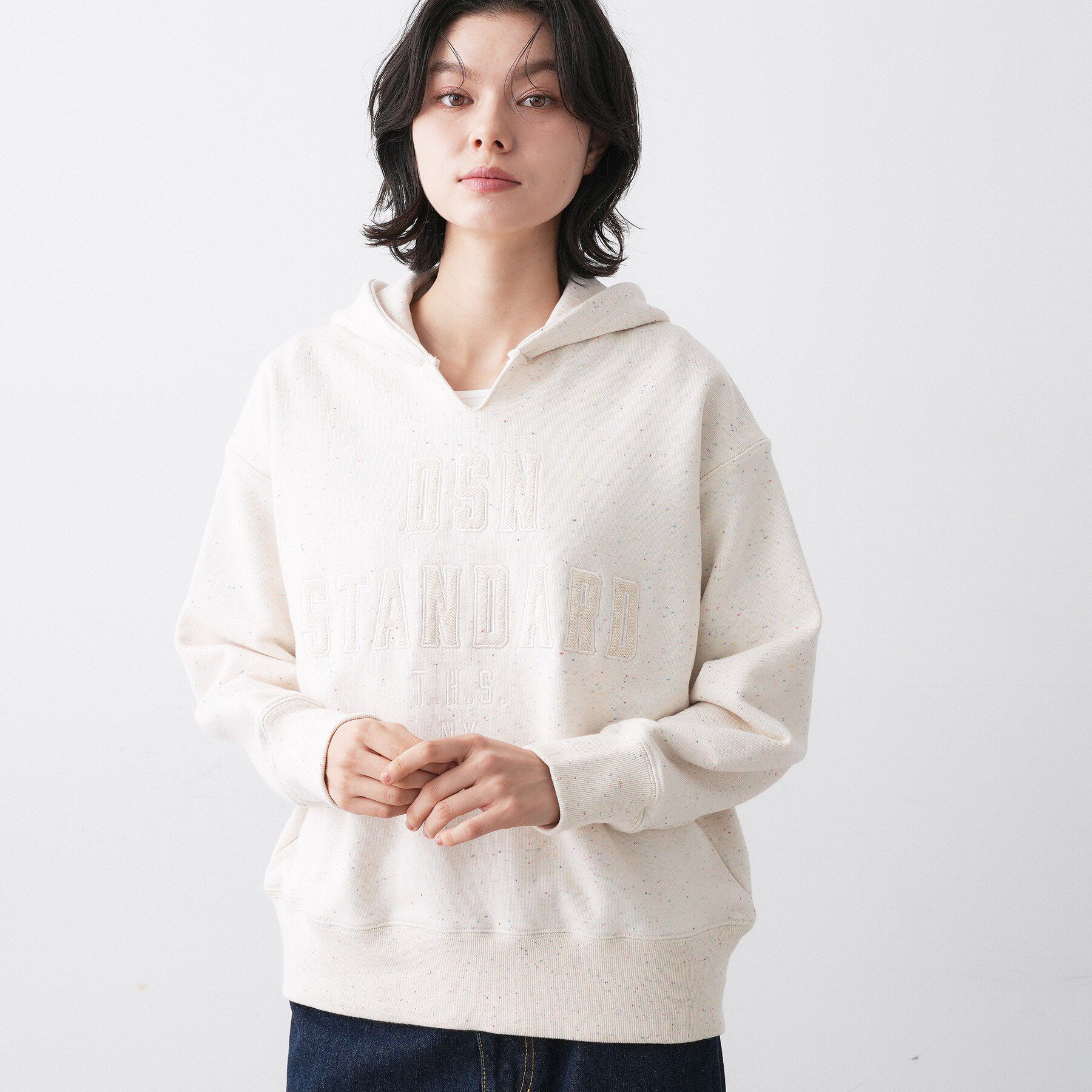 Dessin「【ユニセックス/洗える】ネップ裏毛フーディートレーナー」|パーカー|