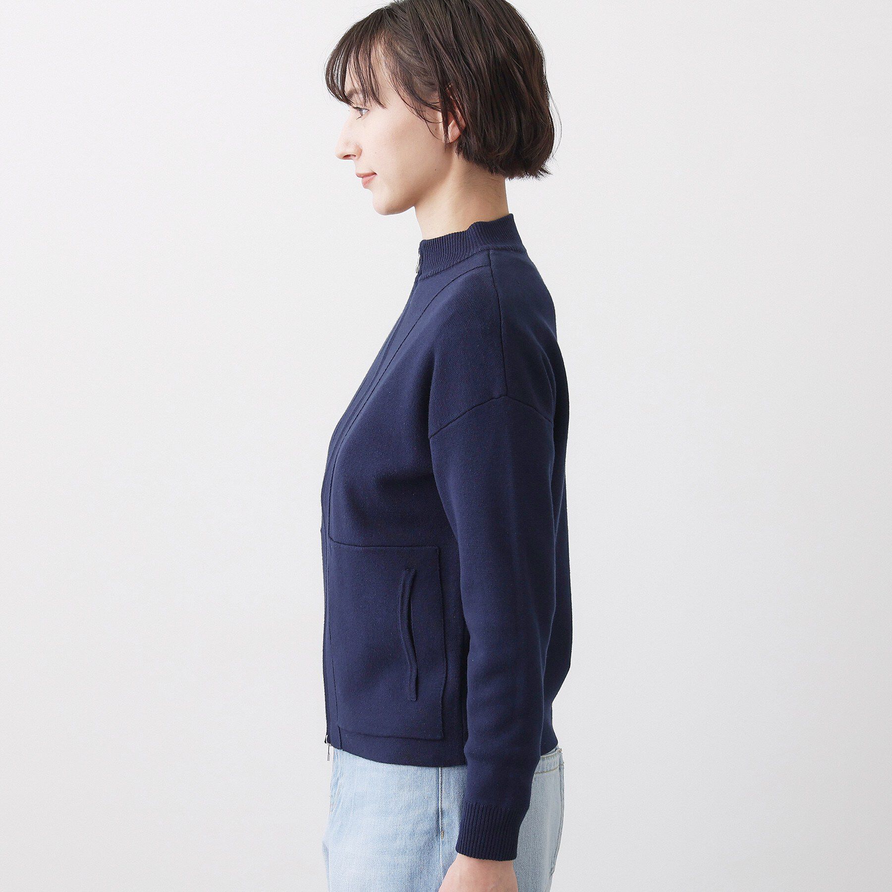 Dessin「【洗える】ジップニットカーディガン」|カーディガン|