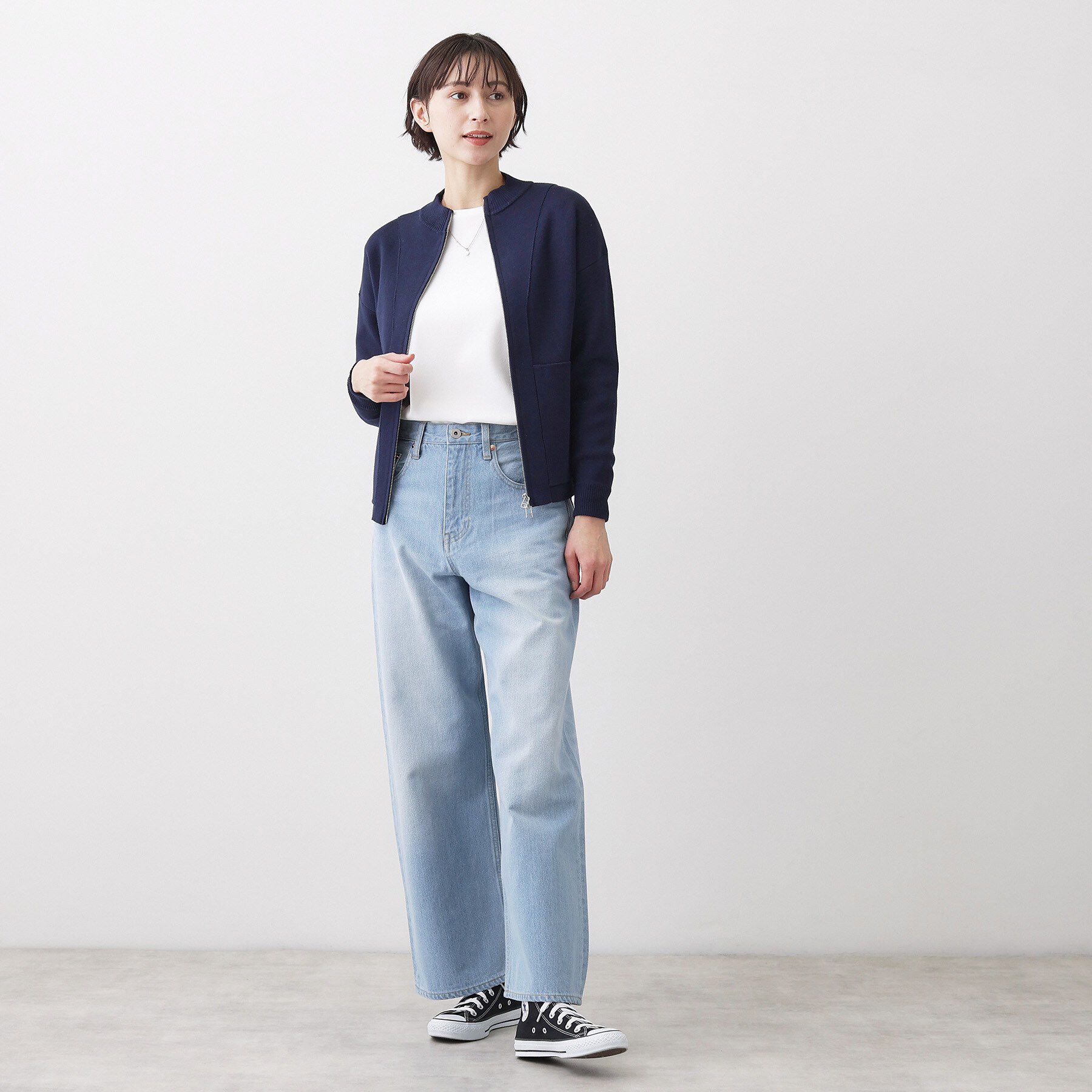 Dessin「【洗える】ジップニットカーディガン」|カーディガン|