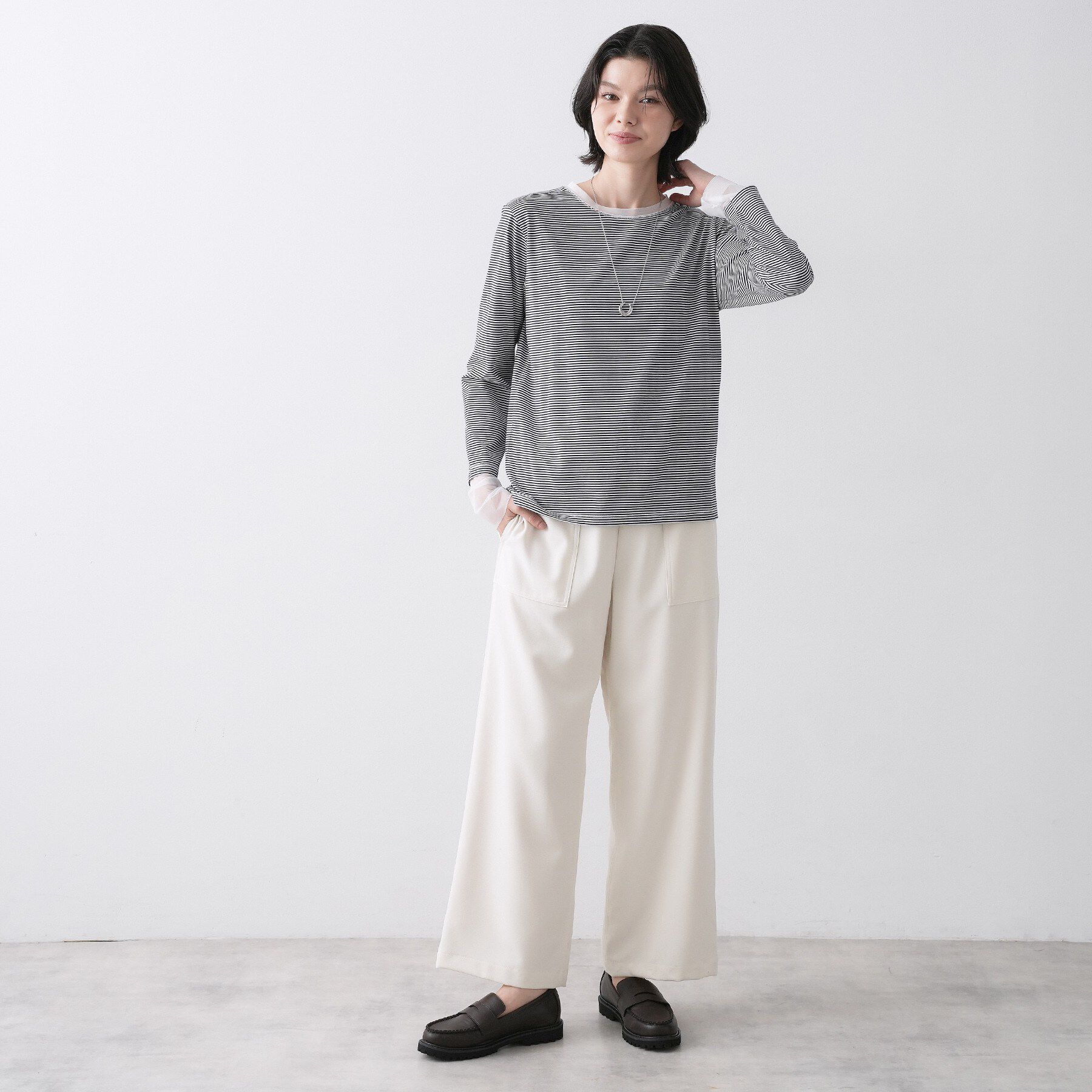 Dessin「【洗える】シアーチュールポイントカットソー」|Tシャツ・カットソー|