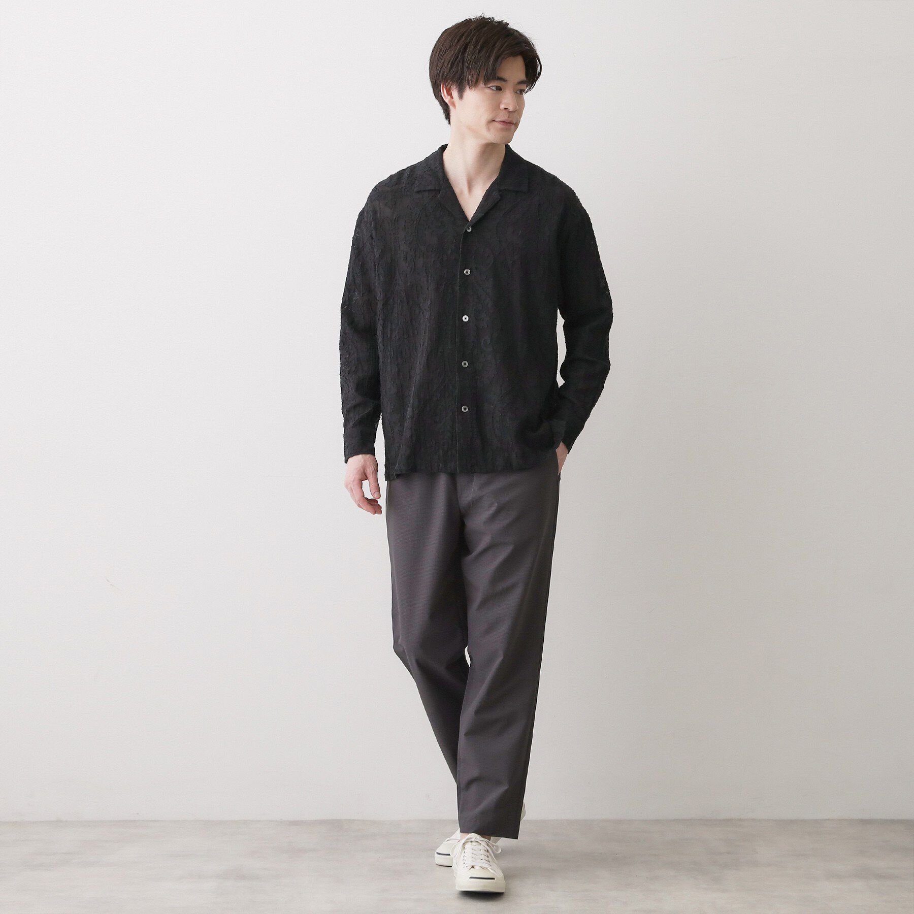 Dessin「【洗える】インド刺繍コットン開襟シャツ」|シャツ・ブラウス|