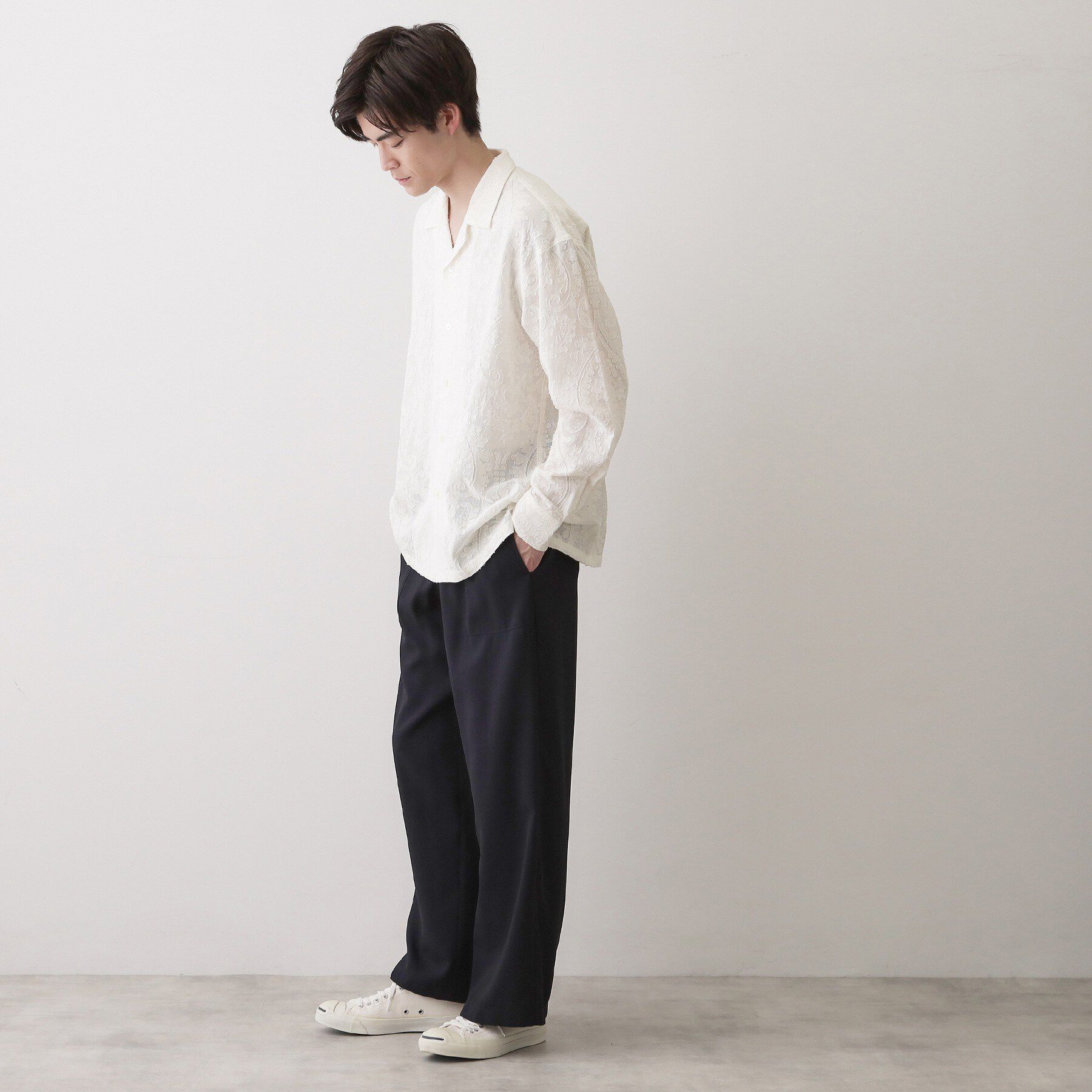 Dessin「【洗える】インド刺繍コットン開襟シャツ」|シャツ・ブラウス|