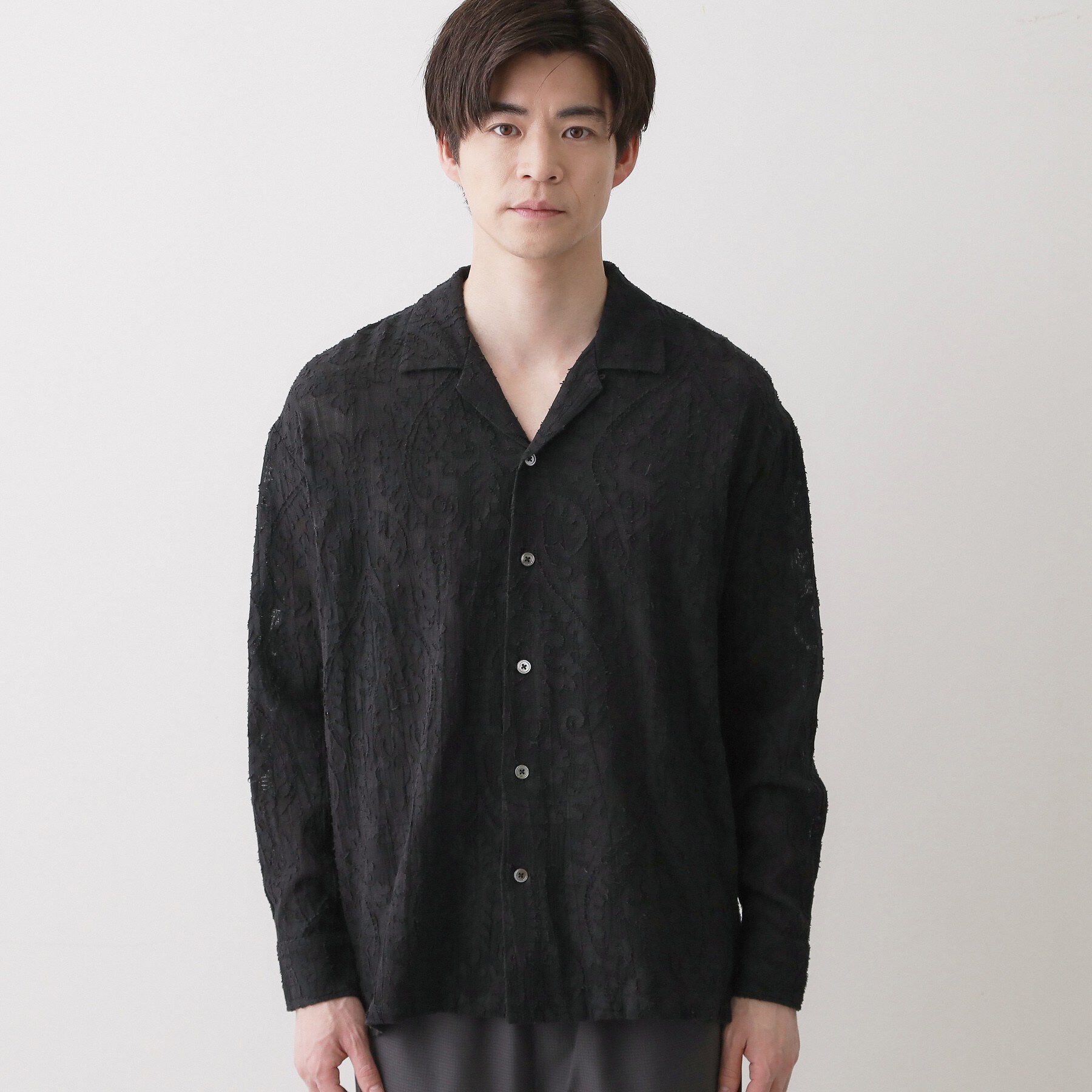 Dessin「【洗える】インド刺繍コットン開襟シャツ」|シャツ・ブラウス|