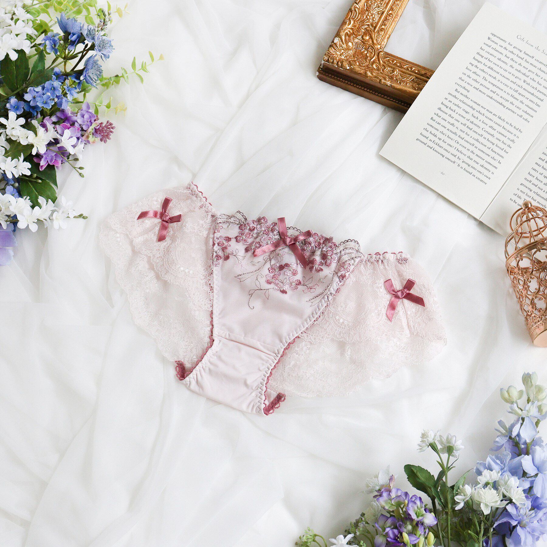 Risa Magli「クラーラ レースショーツ」|インナー|ピンク(071)