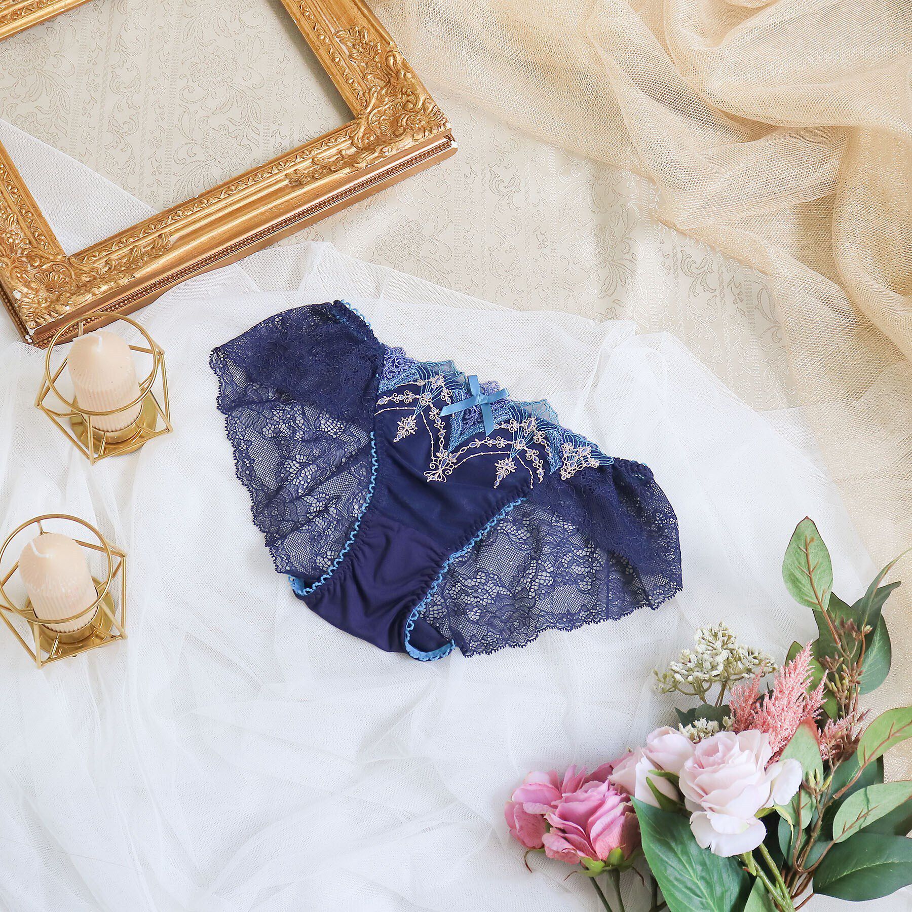 Risa Magli「シェール レースショーツ」|インナー|ネイビー(094)