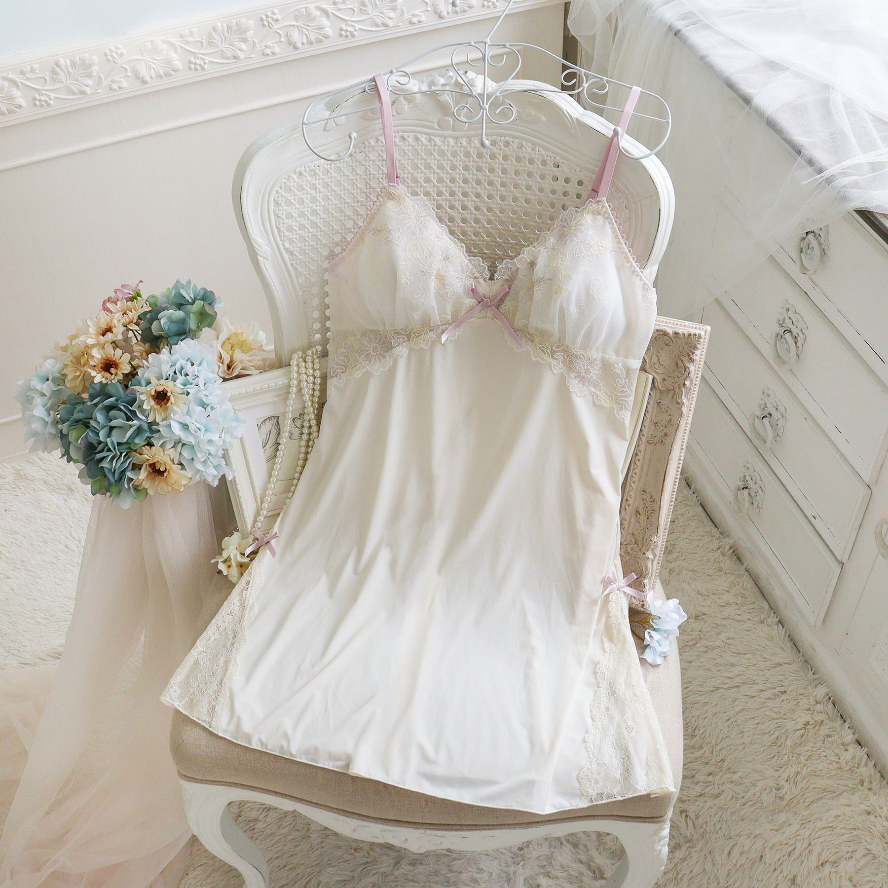 Risa Magli「リゼット カップ付スリップ」|キャミソール|アイボリー(004)