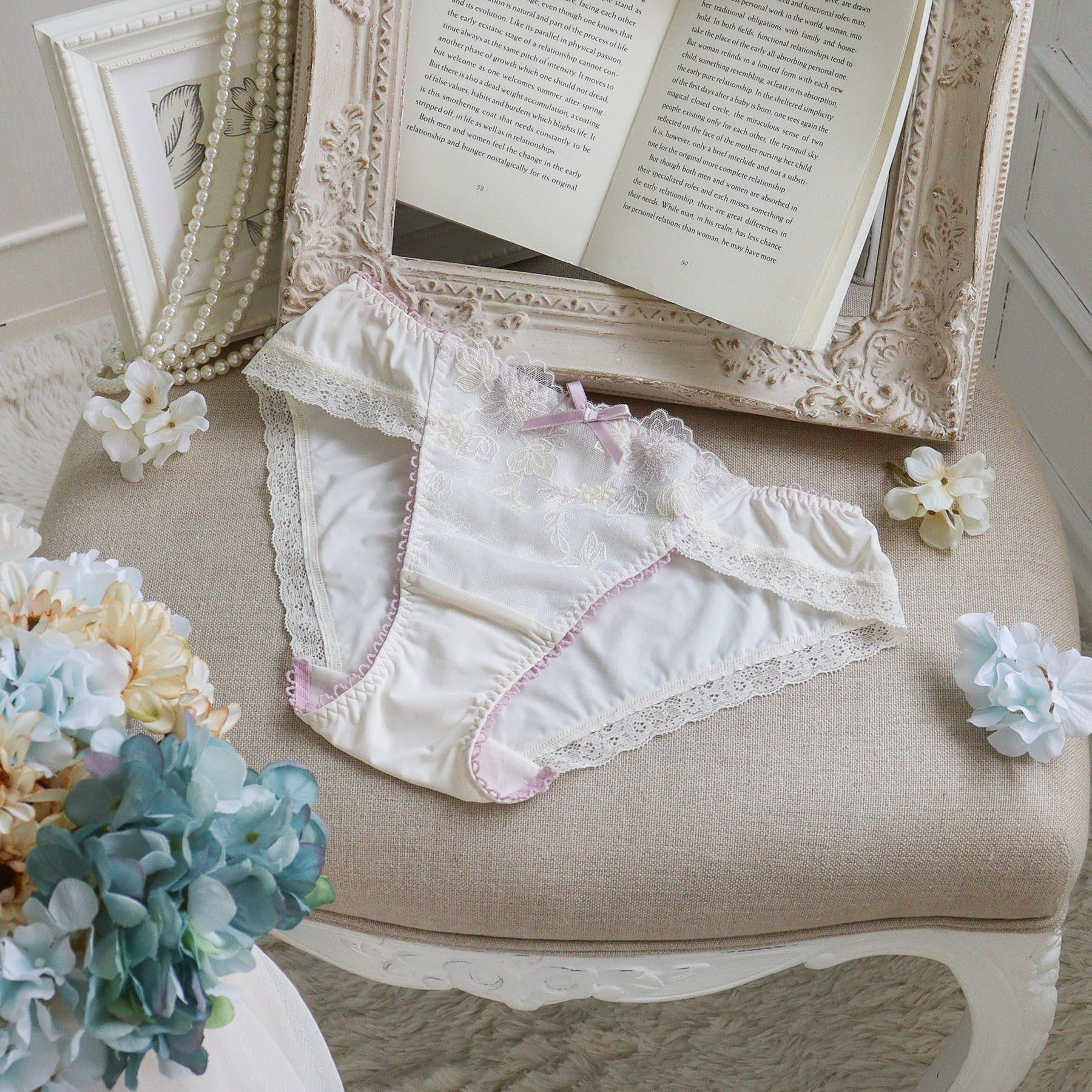 Risa Magli「リゼット ノーマルショーツ」|インナー|アイボリー(004)