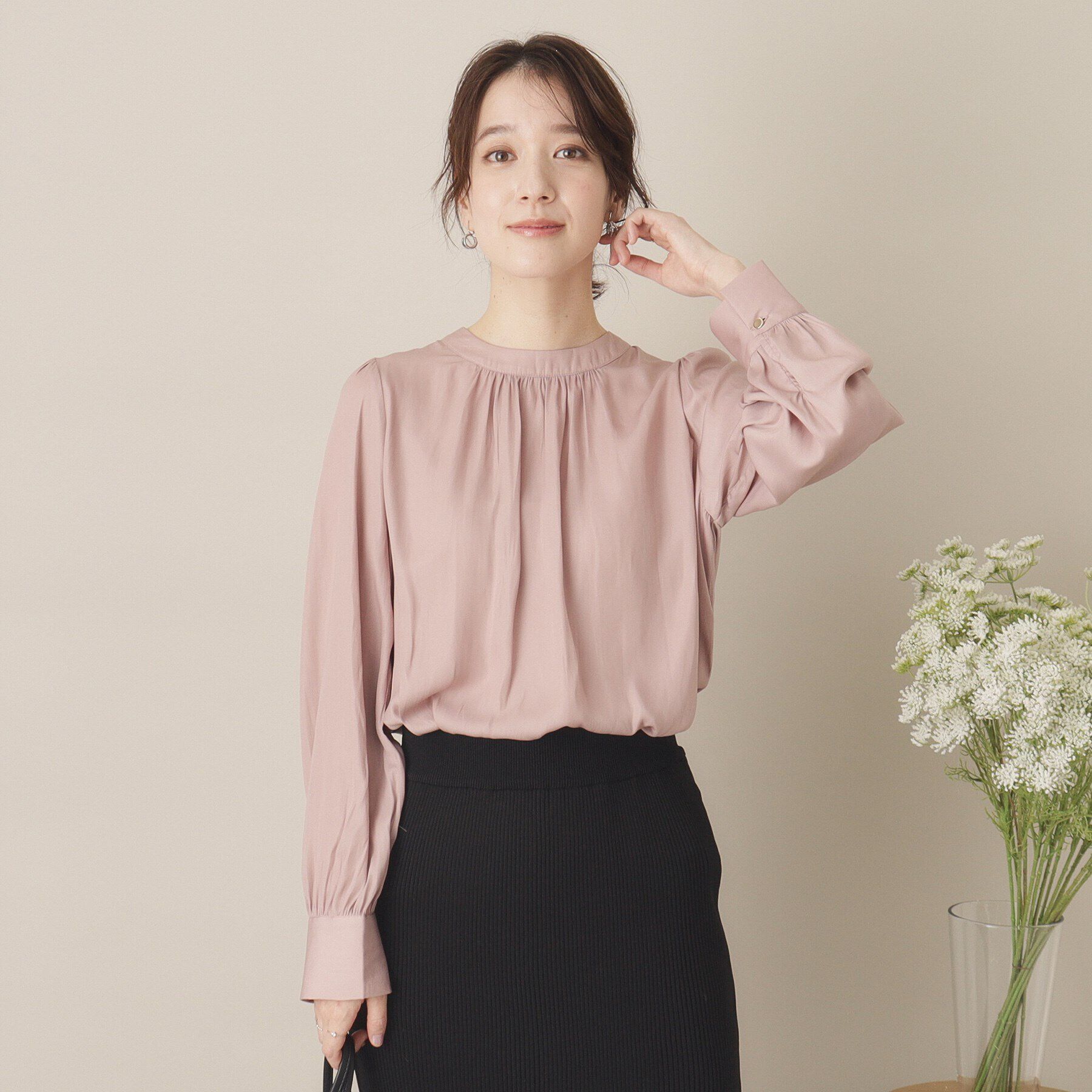 ITS&rsquo;DEMO「【通勤／手洗い可】サテンブラウス」|シャツ・ブラウス|