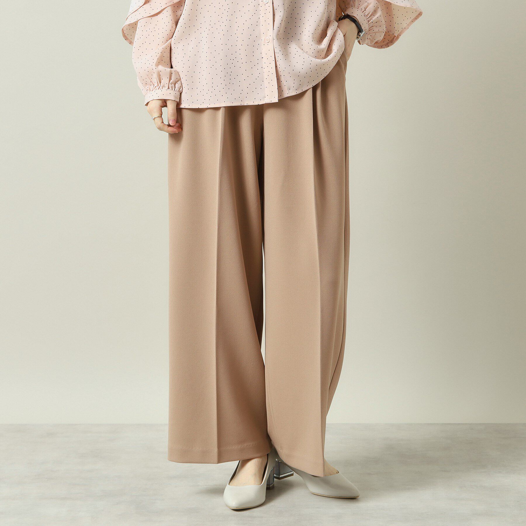 ITS&rsquo;DEMO「【洗濯機OK／吸水速乾／UVカット】カットジョーゼットパンツ」|その他|モカブラウン(042