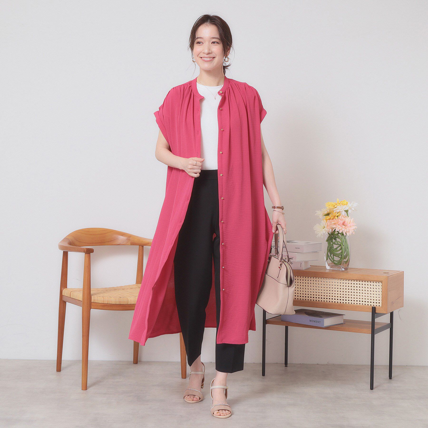 ITS&rsquo;DEMO「【接触冷感／吸水速乾／洗濯機OK】イージーケア前開きワンピース＜ラク服シリーズ＞」|ワンピース|