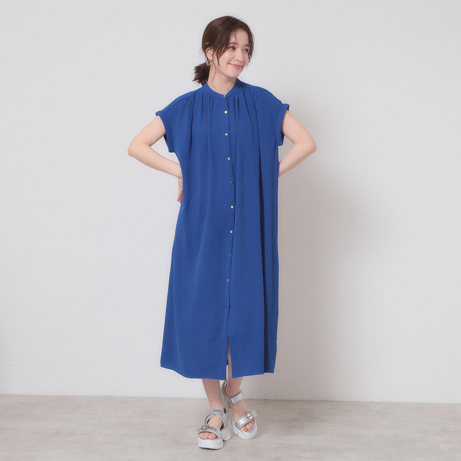 ITS&rsquo;DEMO「【接触冷感／吸水速乾／洗濯機OK】イージーケア前開きワンピース＜ラク服シリーズ＞」|ワンピース|