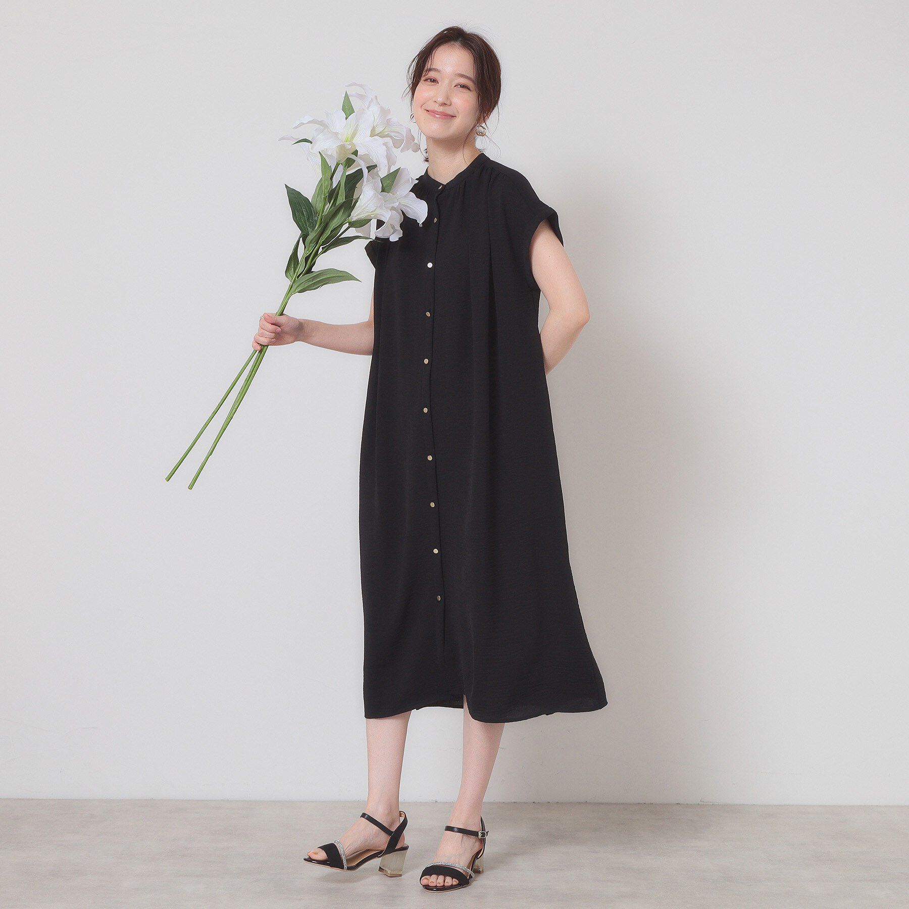 ITS&rsquo;DEMO「【接触冷感／吸水速乾／洗濯機OK】イージーケア前開きワンピース＜ラク服シリーズ＞」|ワンピース|