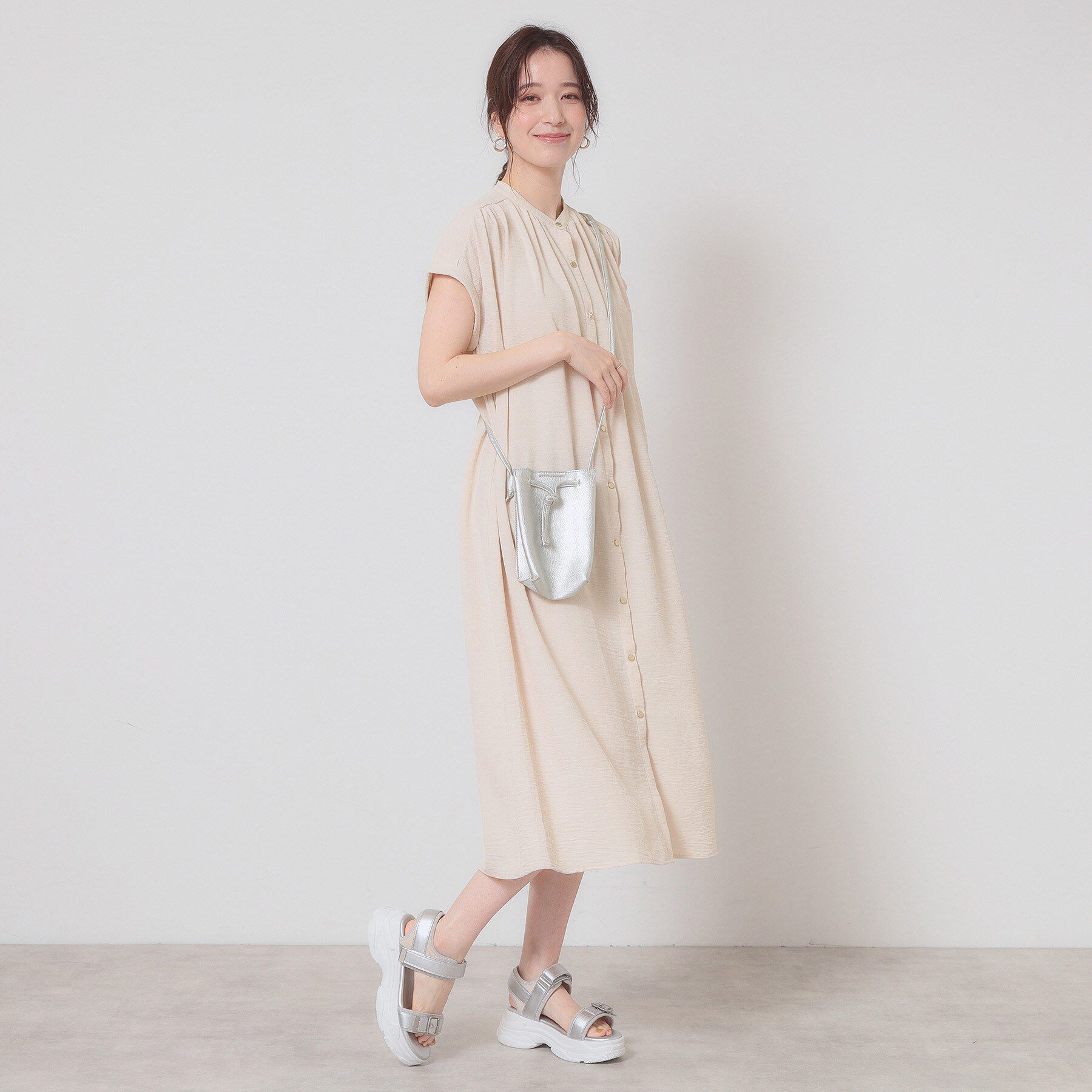 ITS&rsquo;DEMO「【接触冷感／吸水速乾／洗濯機OK】イージーケア前開きワンピース＜ラク服シリーズ＞」|ワンピース|