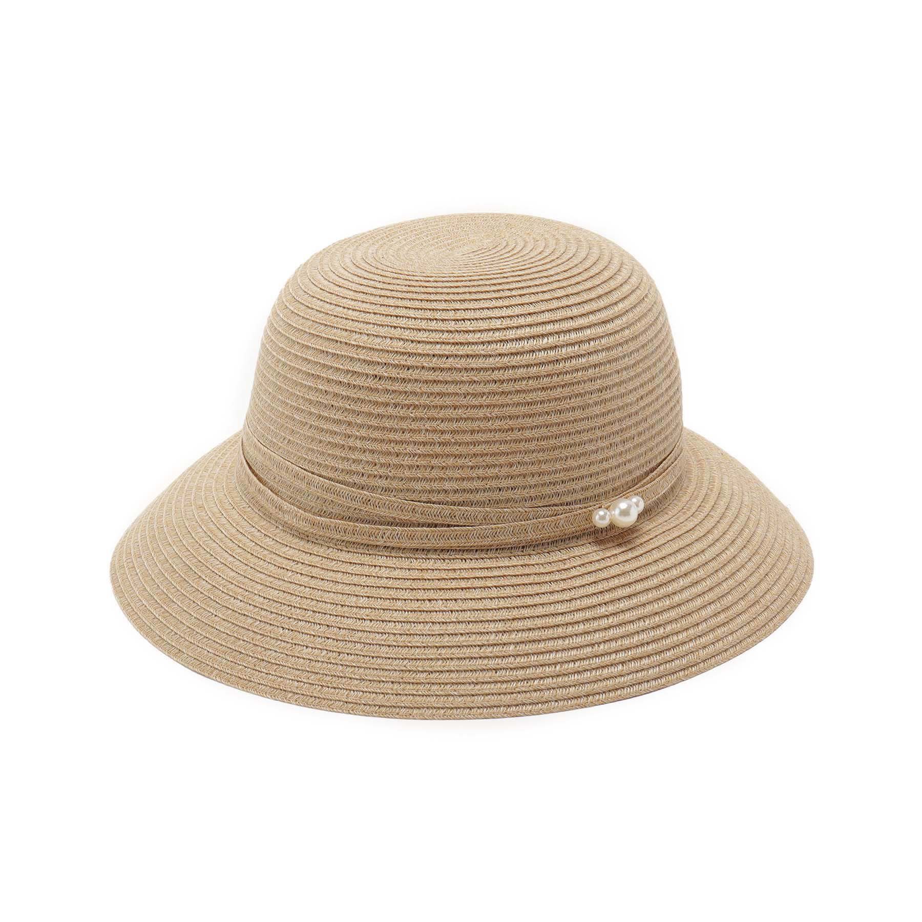 ITS&rsquo;DEMO「【サイズ調整可／手洗い可】パール調コシ巻きハット」|ハット|ライトベージュ(05