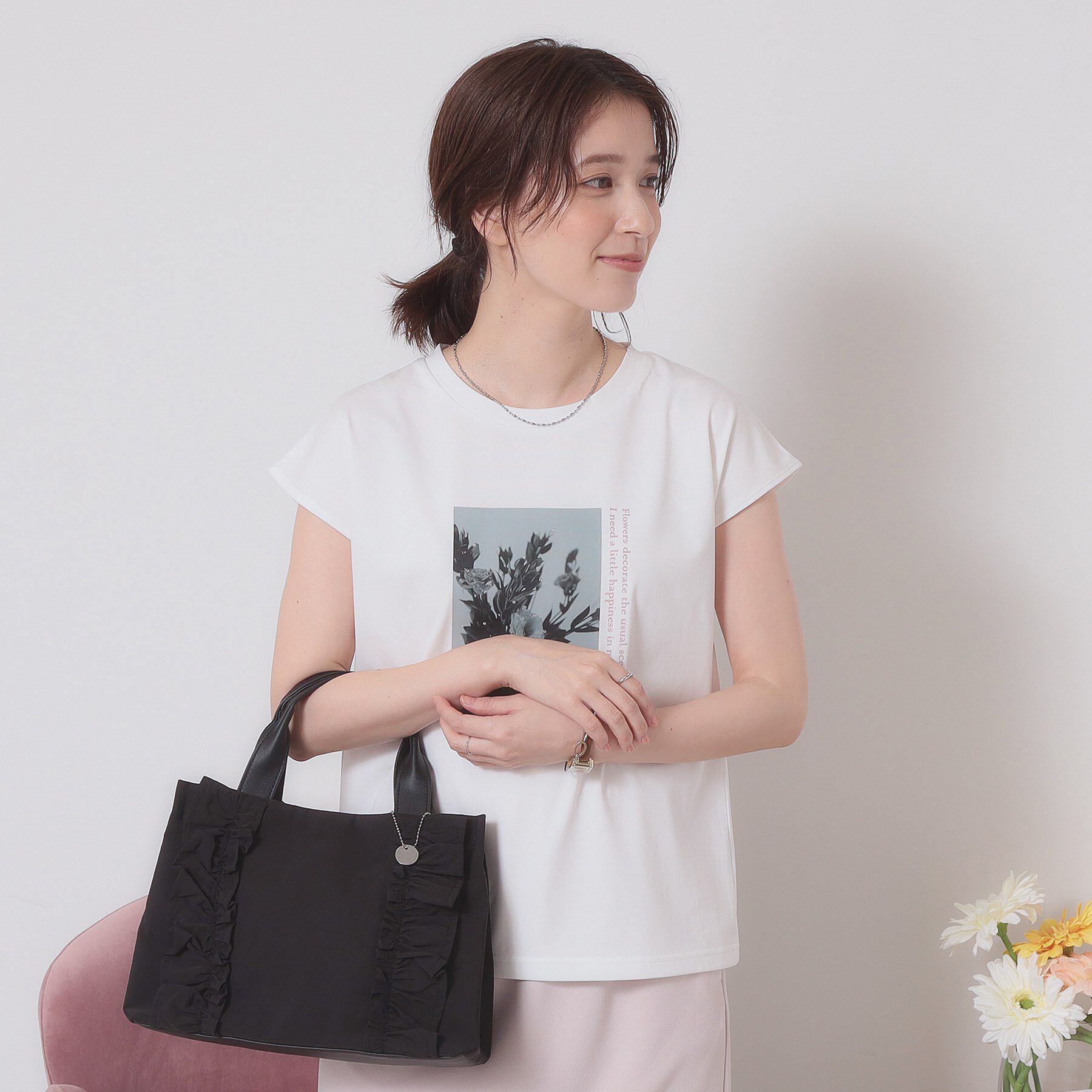 ITS&rsquo;DEMO「【手洗い可】フォトフレンチTシャツ」|Tシャツ・カットソー|オフホワイト(003