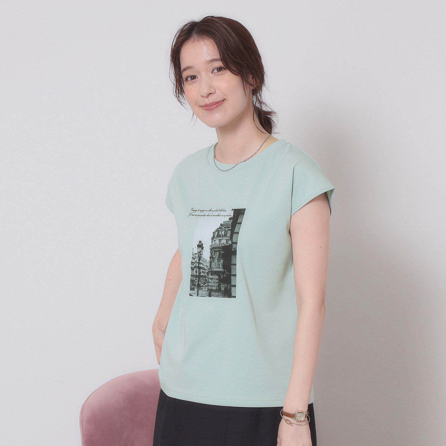 ITS&rsquo;DEMO「【手洗い可】フォトフレンチTシャツ」|Tシャツ・カットソー|