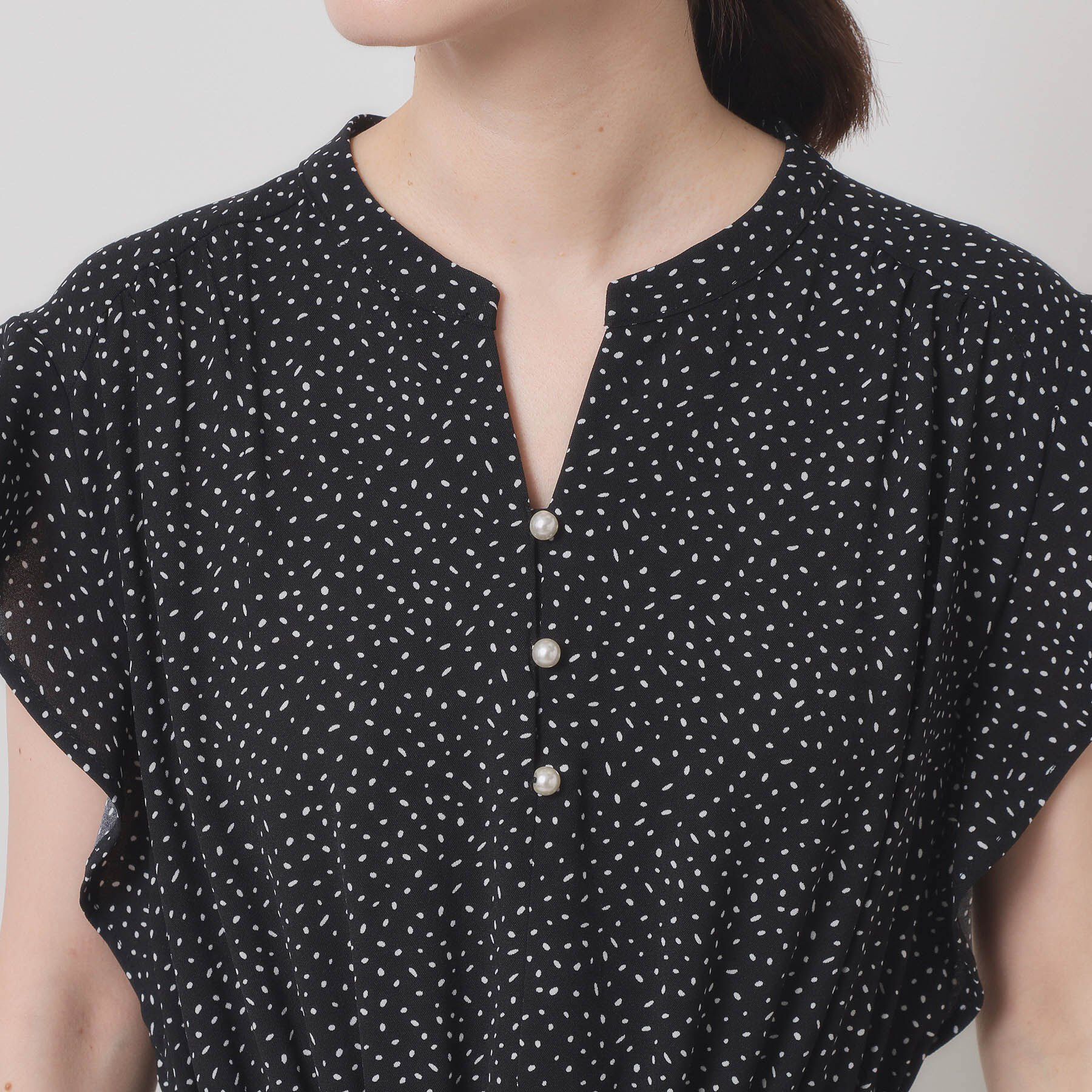 ITS&rsquo;DEMO「【手洗い可】フリル袖ブラウジングワンピース」|ワンピース|