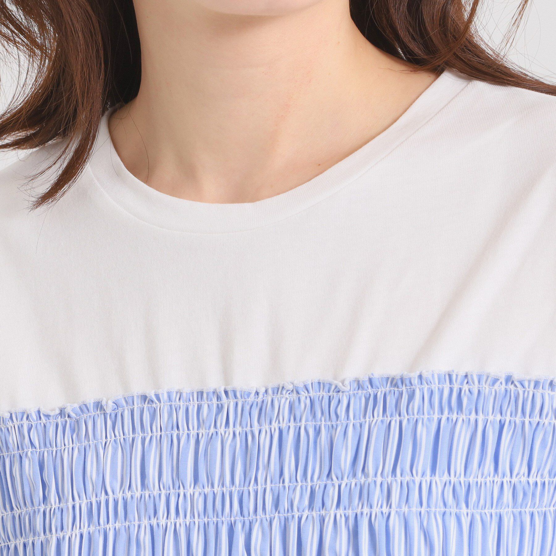 ITS&rsquo;DEMO「【手洗い可】ストライプビスチェ風トップス」|Tシャツ・カットソー|