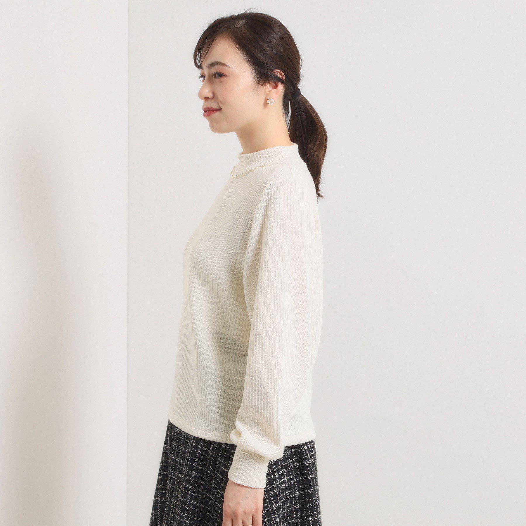 ITS&rsquo;DEMO「【手洗い可】パール調衿起毛リブプルオーバー」|Tシャツ・カットソー|