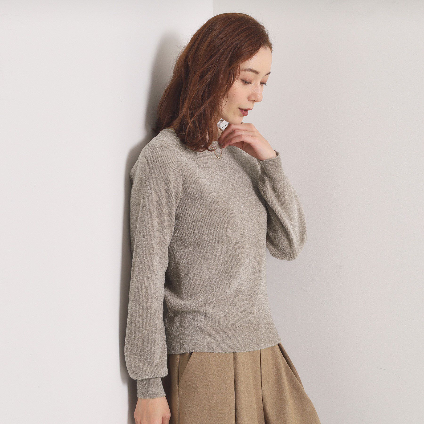 ITS&rsquo;DEMO「【毛玉防止／洗濯機OK】ボートネックモールニット」|ニット・セーター|