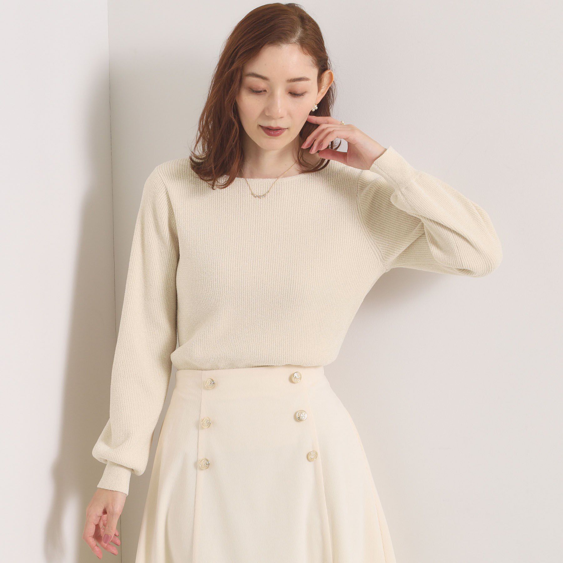 ITS&rsquo;DEMO「【毛玉防止／洗濯機OK】ボートネックモールニット」|ニット・セーター|