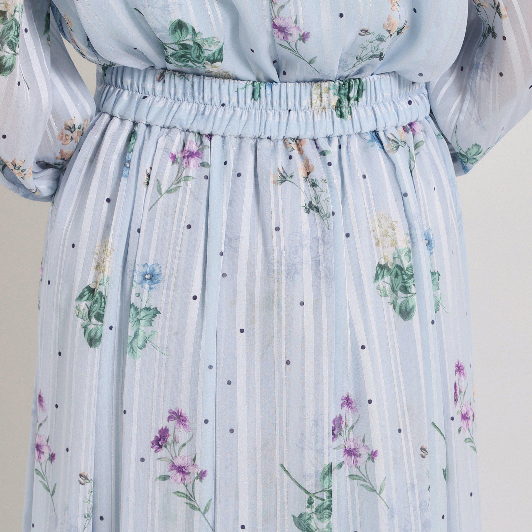 ITS&rsquo;DEMO「【手洗い可／セットアップ可】ラメストライプ花柄スカート」|スカート|