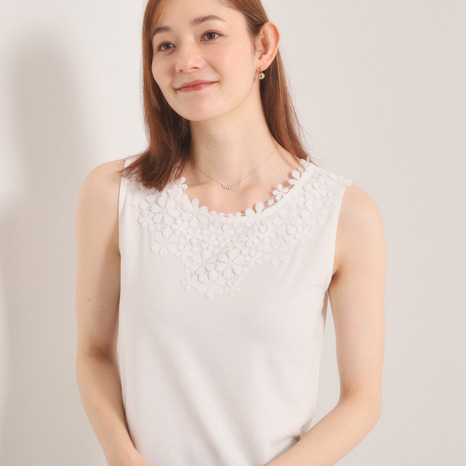 ITS&rsquo;DEMO「【洗濯機OK】レースタンクトップ」|キャミソール|