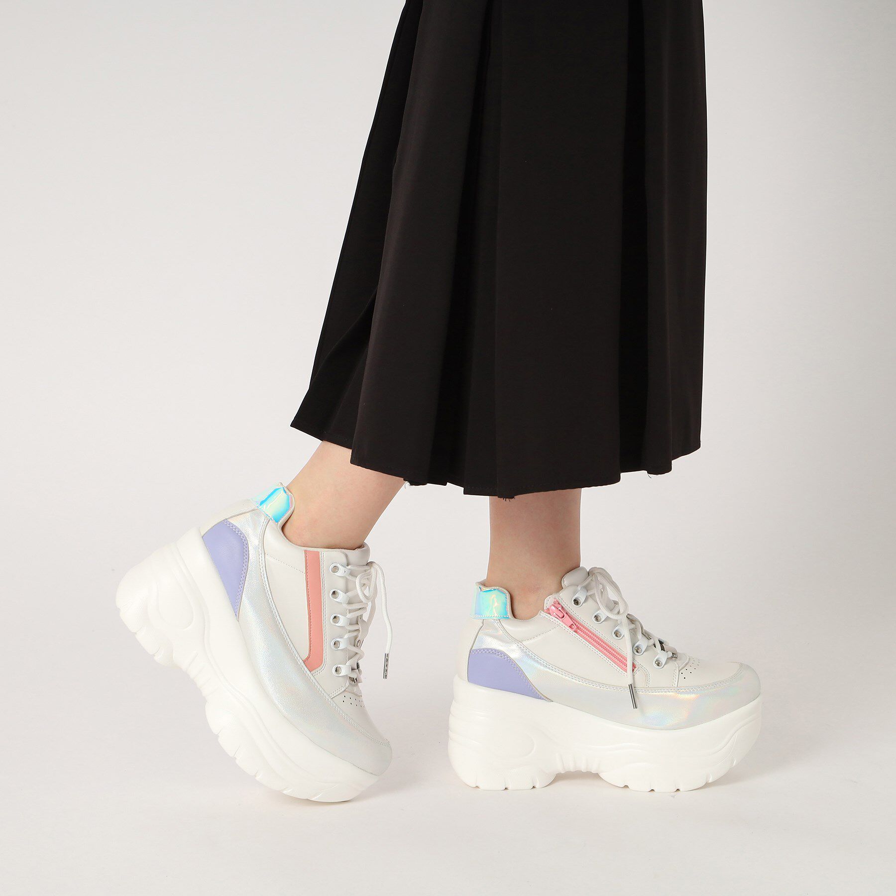 csT&P「＼脱ぎ履きしやすい／ファスナー付厚底スニーカー」|スニーカー|