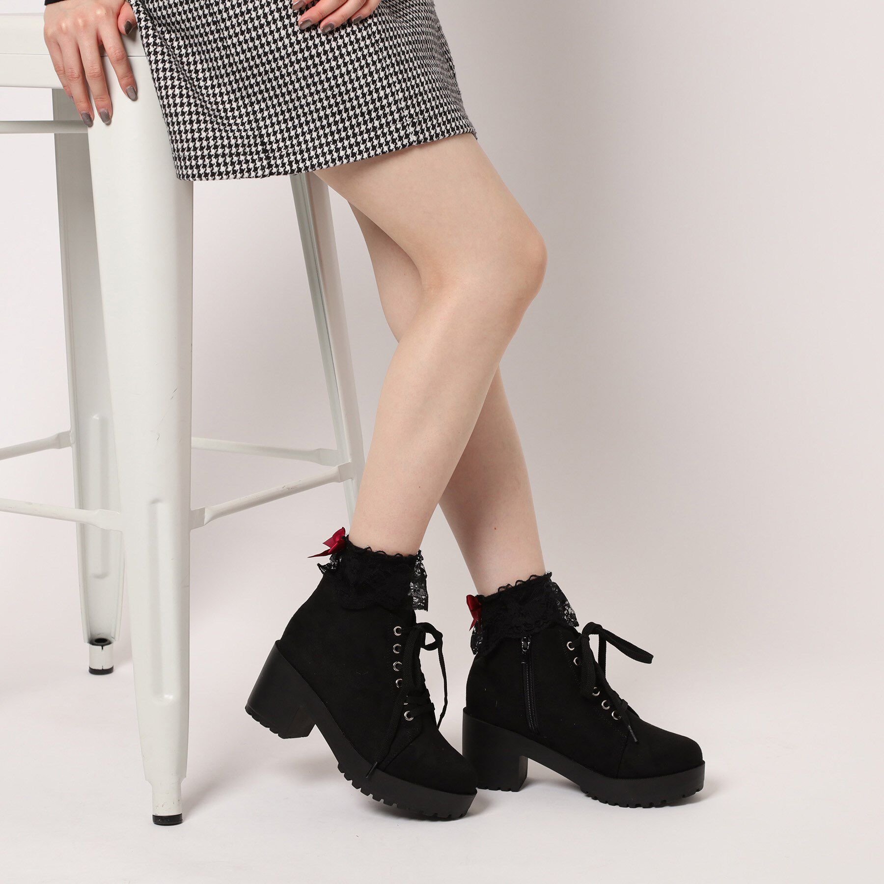 csT&P「一体厚底レースアップブーツ」|ショートブーツ|