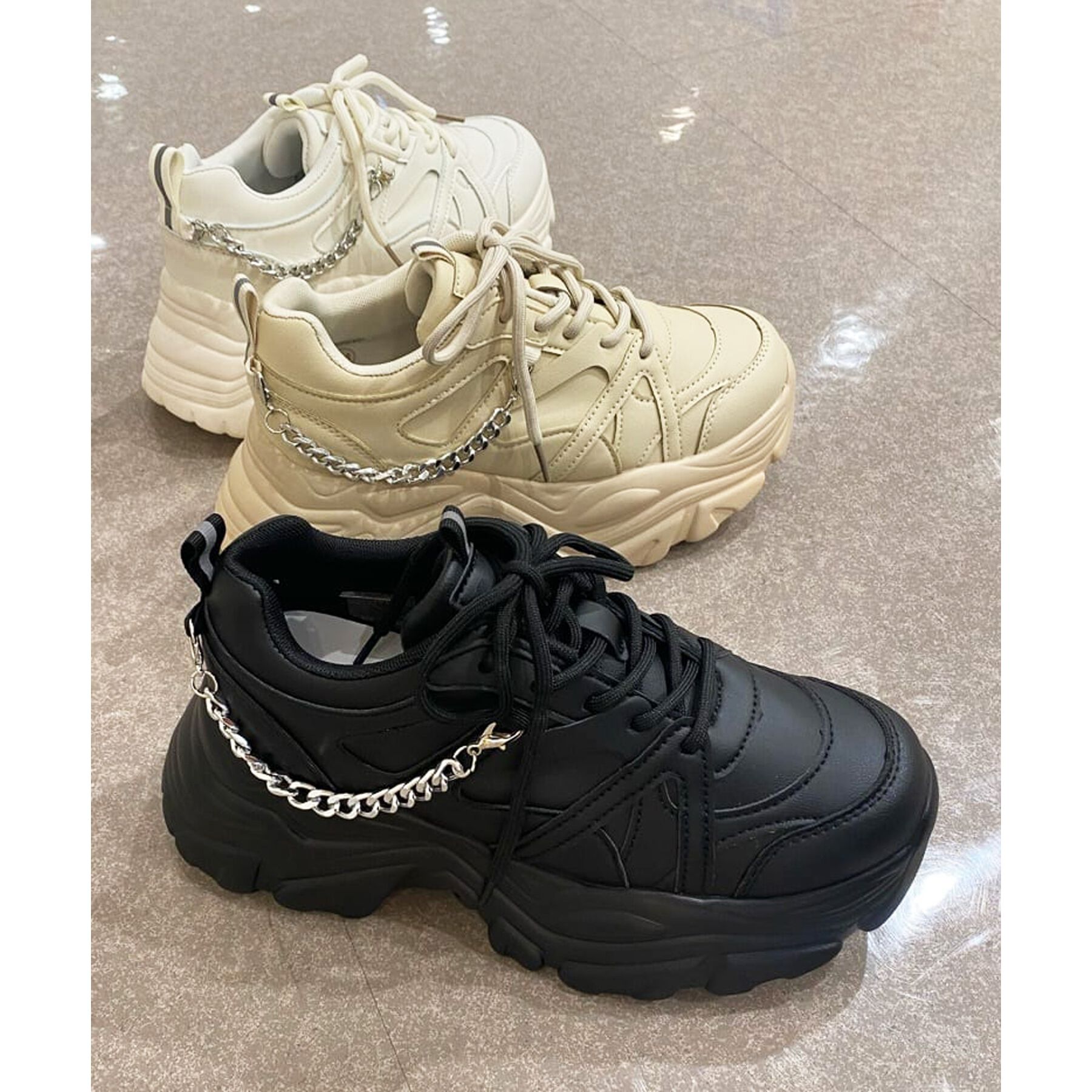 csT&P「【2WAYチェーン付き】軽量ボリュームソール厚底スニーカー」|スニーカー|