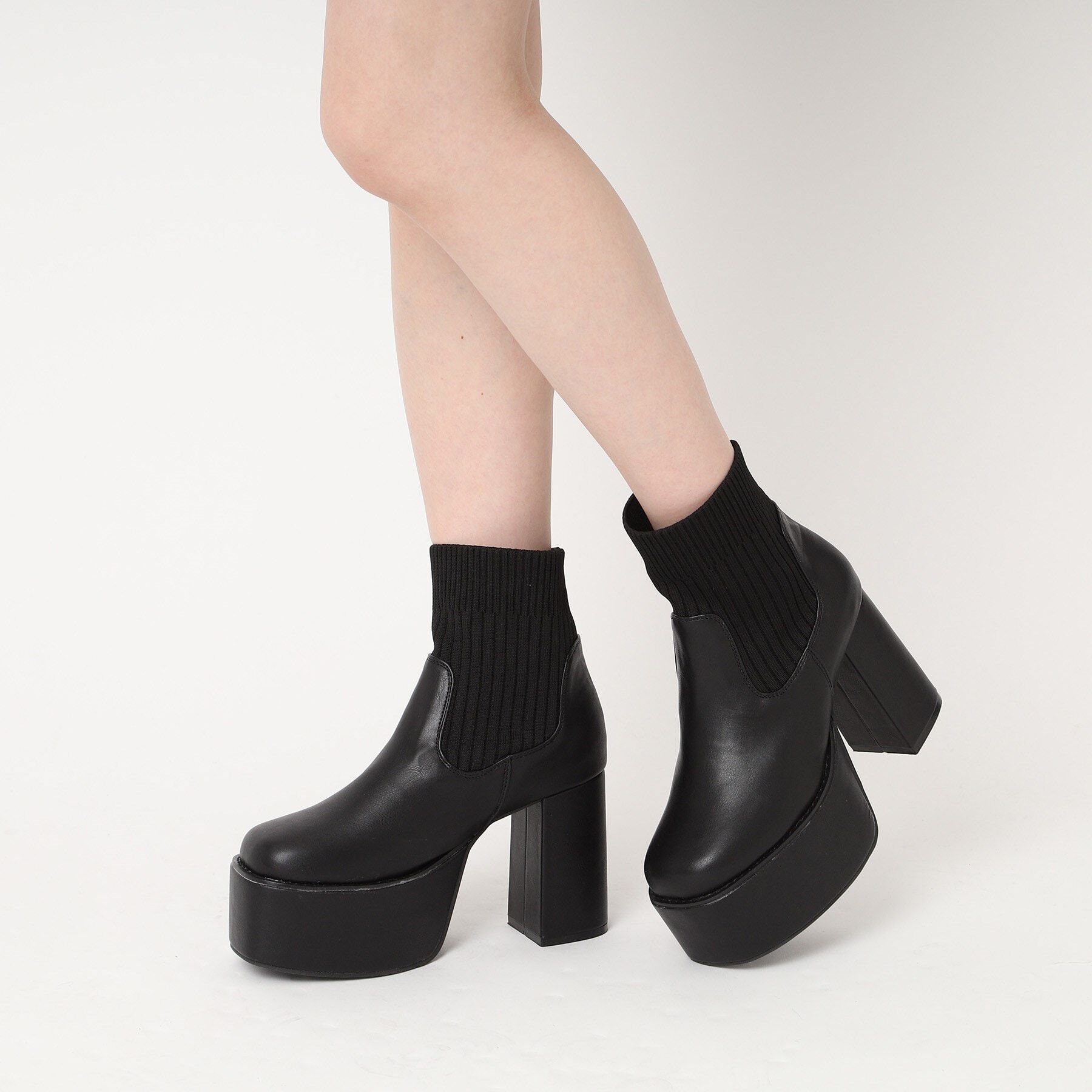 csT&P「厚底ニットブーツ」|ショートブーツ|