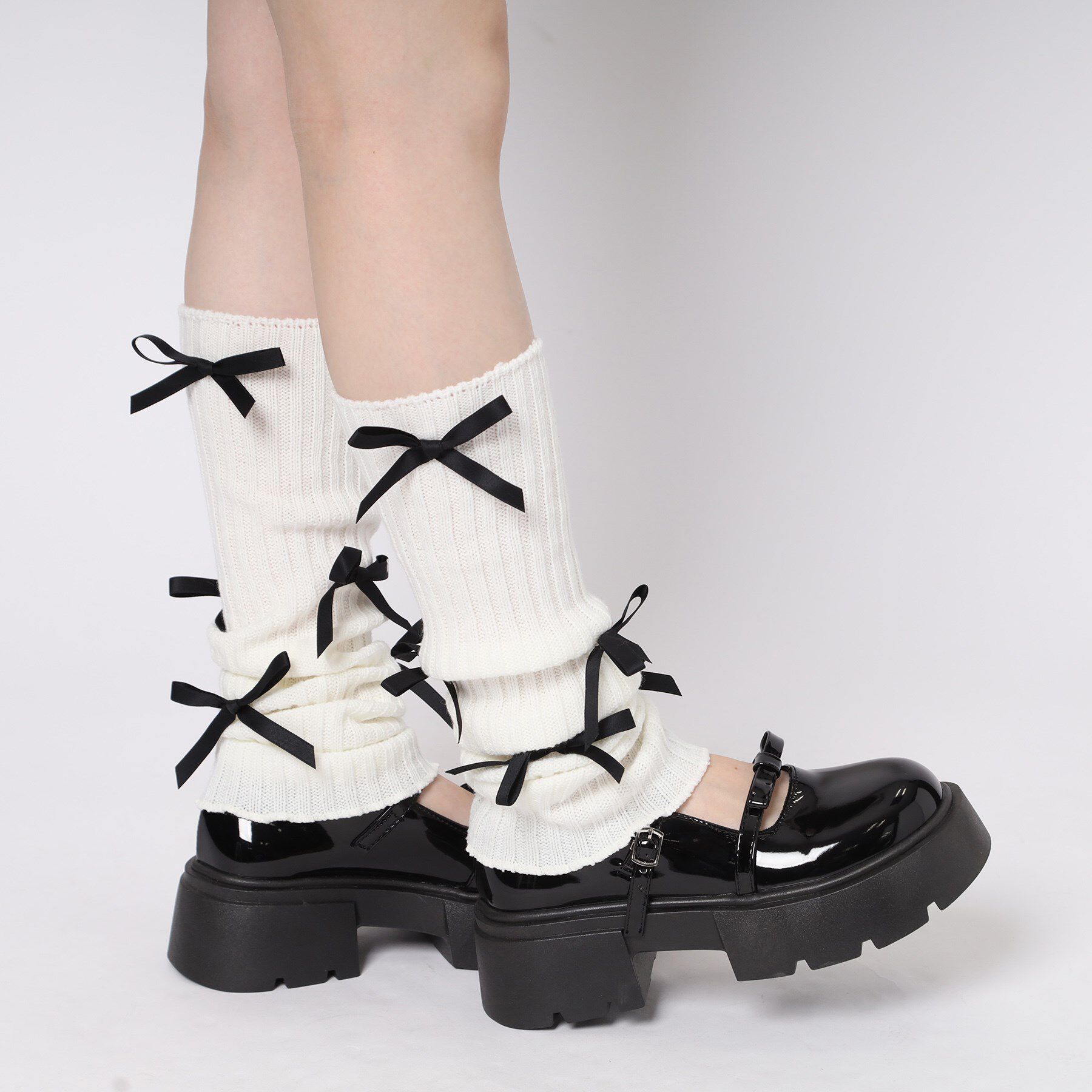 csT&P「厚底 リボン付きダブルストラップパンプス」|パンプス|