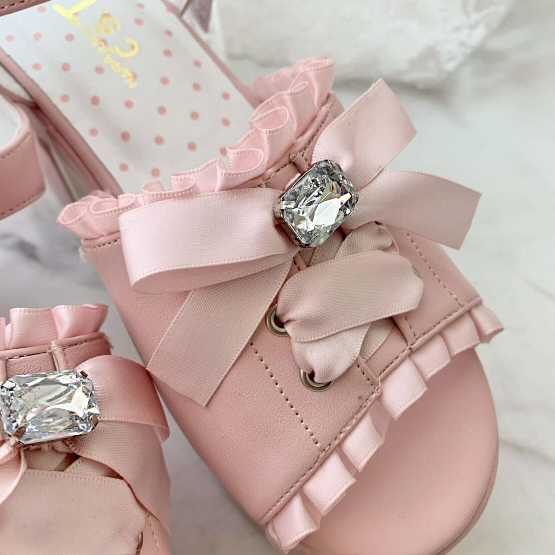 csT&P「地雷系 厚底リボンレースアップサンダル」|サンダル|