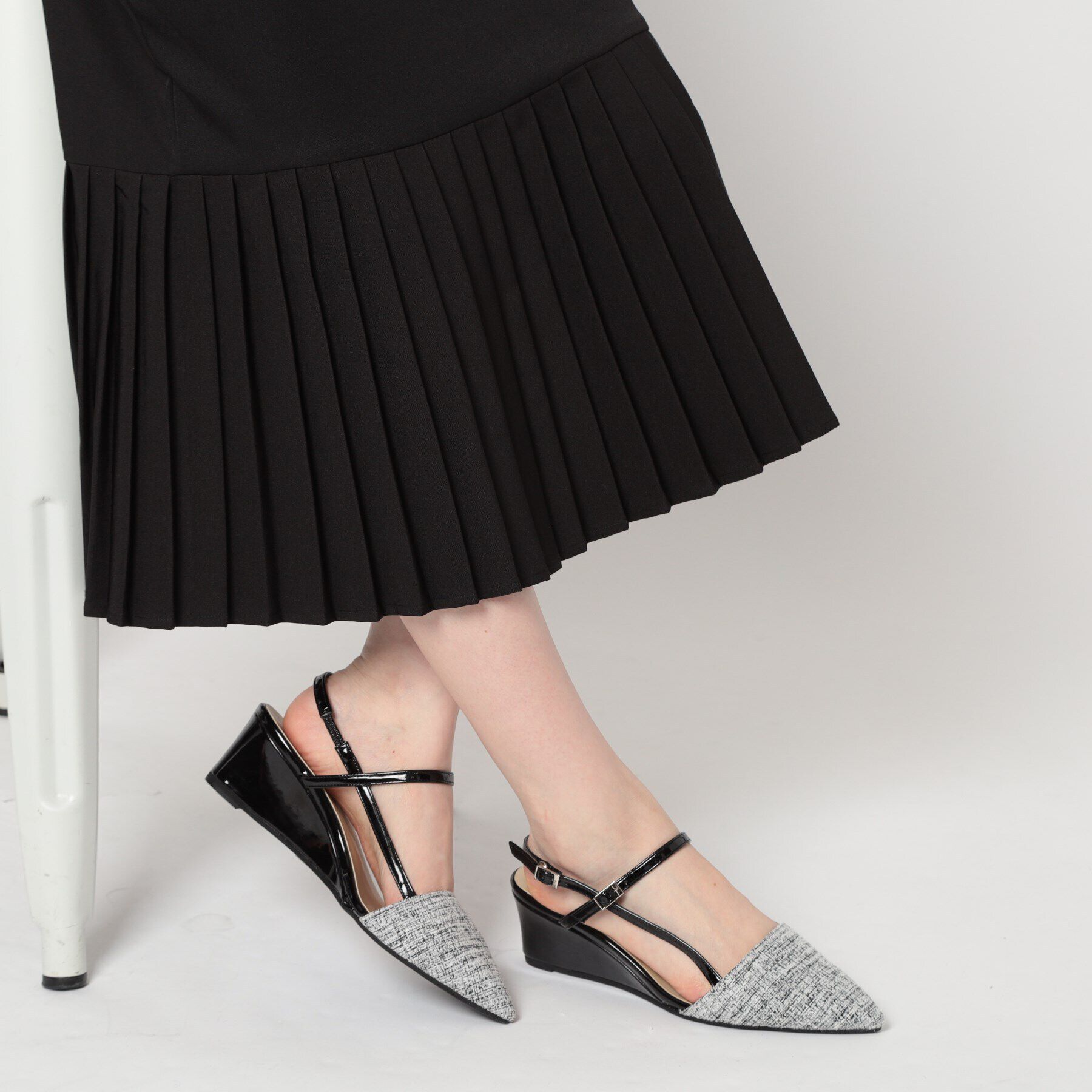 ESPERANZA「ウェッジソールバックストラップパンプス」|パンプス|