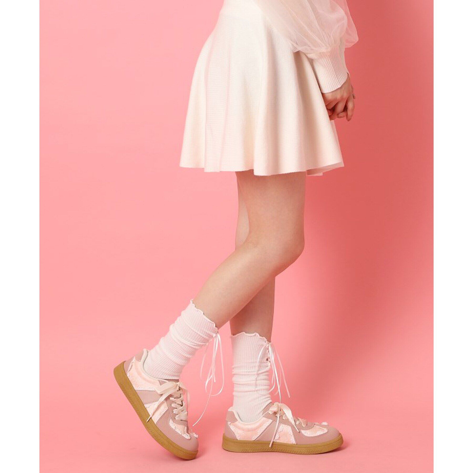 csT&P「サテンリボンレース柄ガーリースニーカー」|スニーカー|